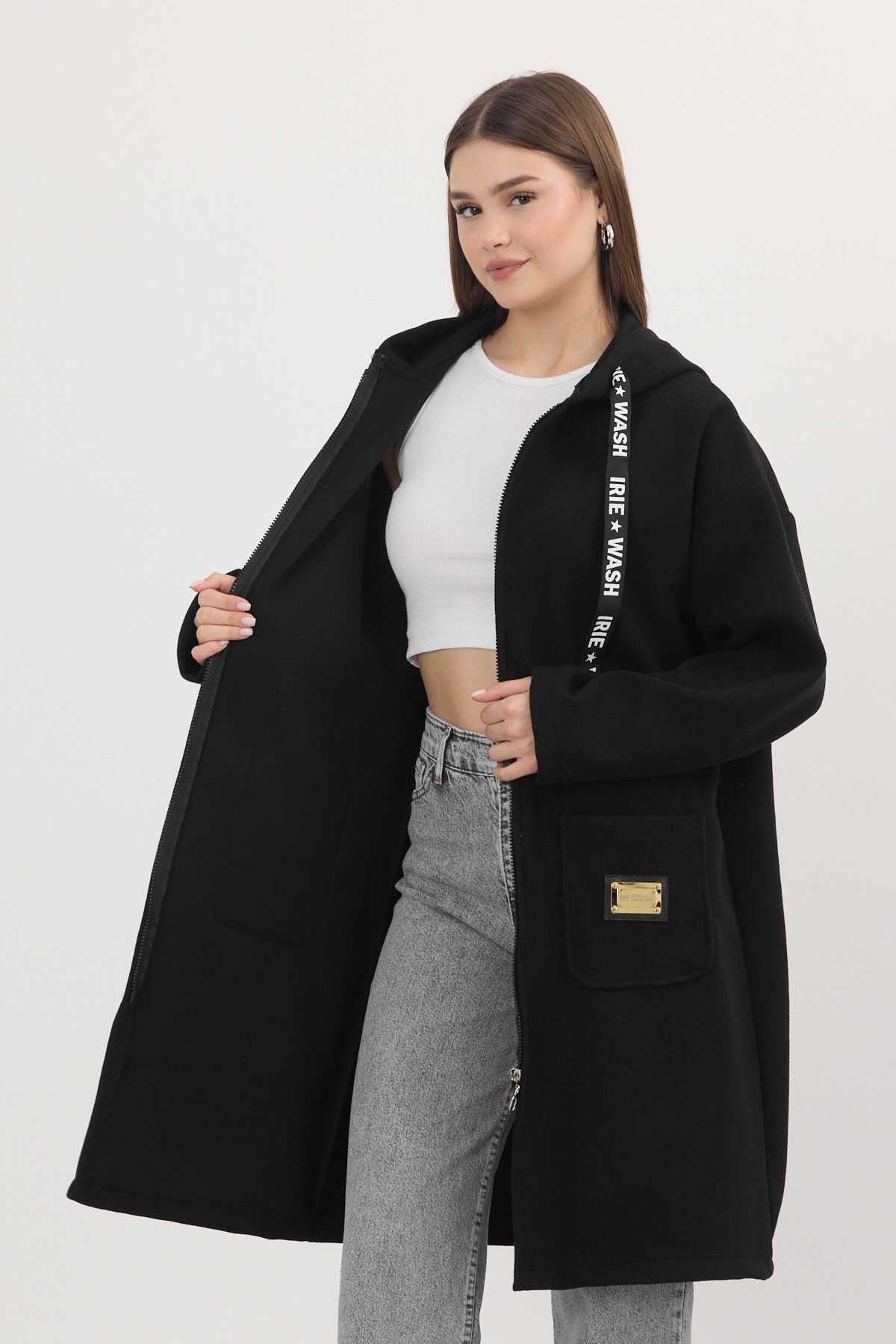 Siyah Astarsız Kaşe Hırka 3049A - 4