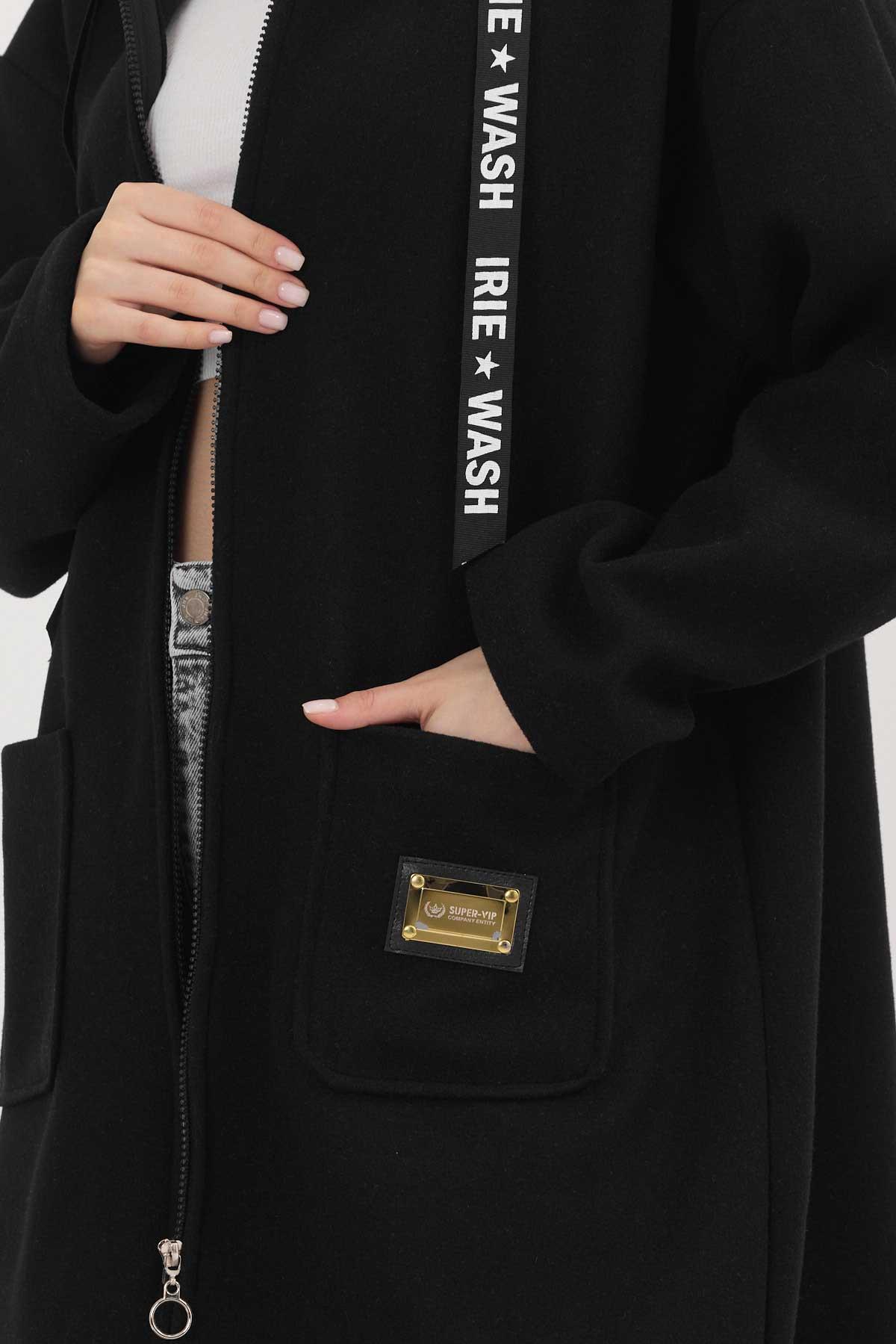 Siyah Astarsız Kaşe Hırka 3049A - 5