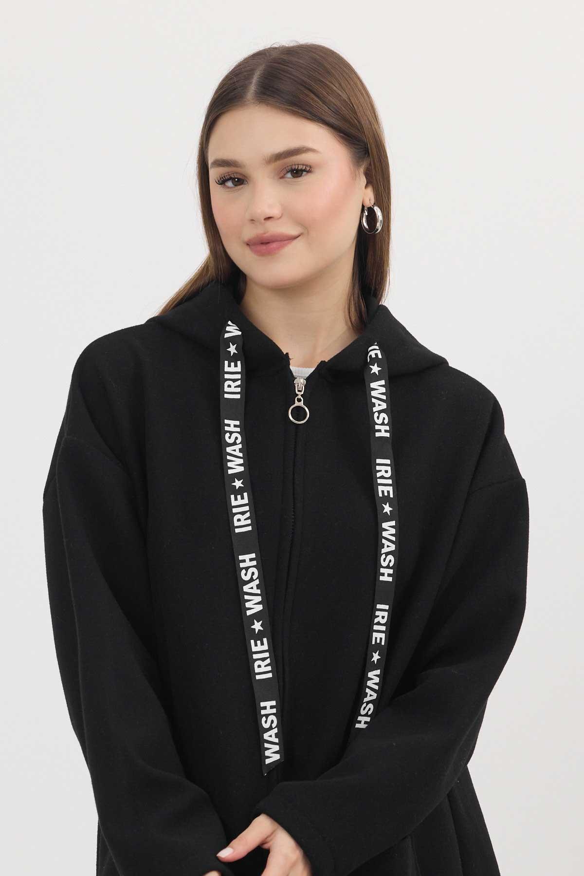 Siyah Astarsız Kaşe Hırka 3049A - 6