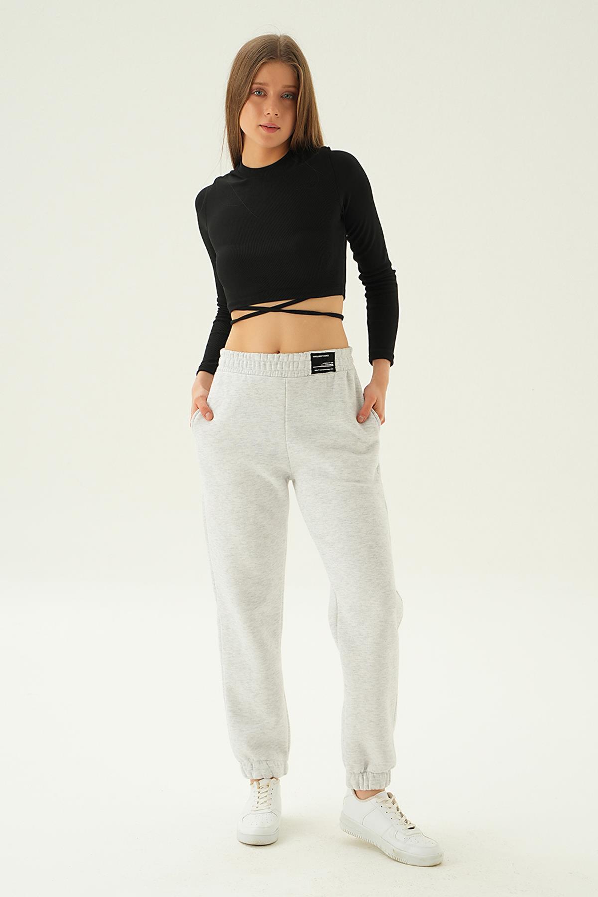 3055 Bel Arma Cepli Eşofman Gri - 2