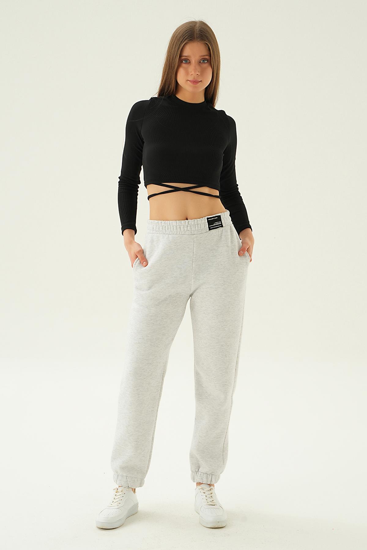 3055 Bel Arma Cepli Eşofman Gri - 6