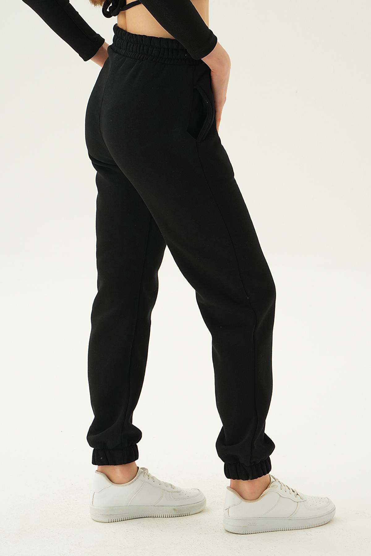 3055 Bel Arma Cepli Eşofman Siyah - RAYS