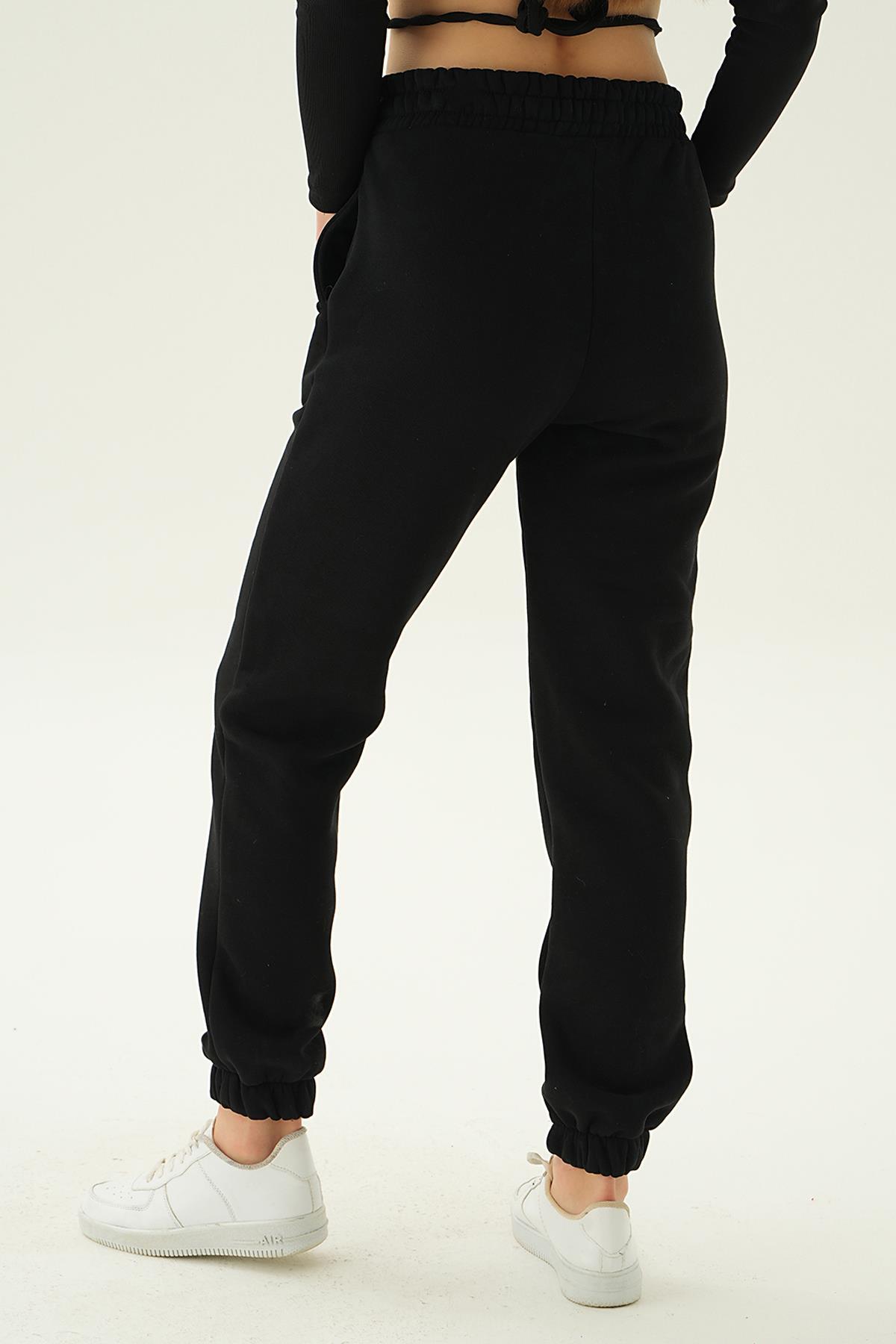 3055 Bel Arma Cepli Eşofman Siyah - RAYS