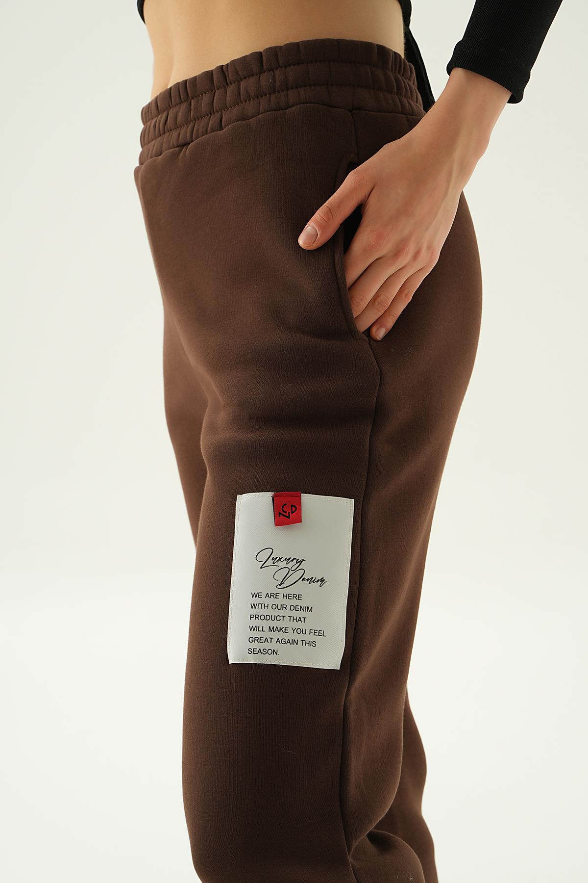 Kahve Baskılı Cepli Eşofman 3058 - 5