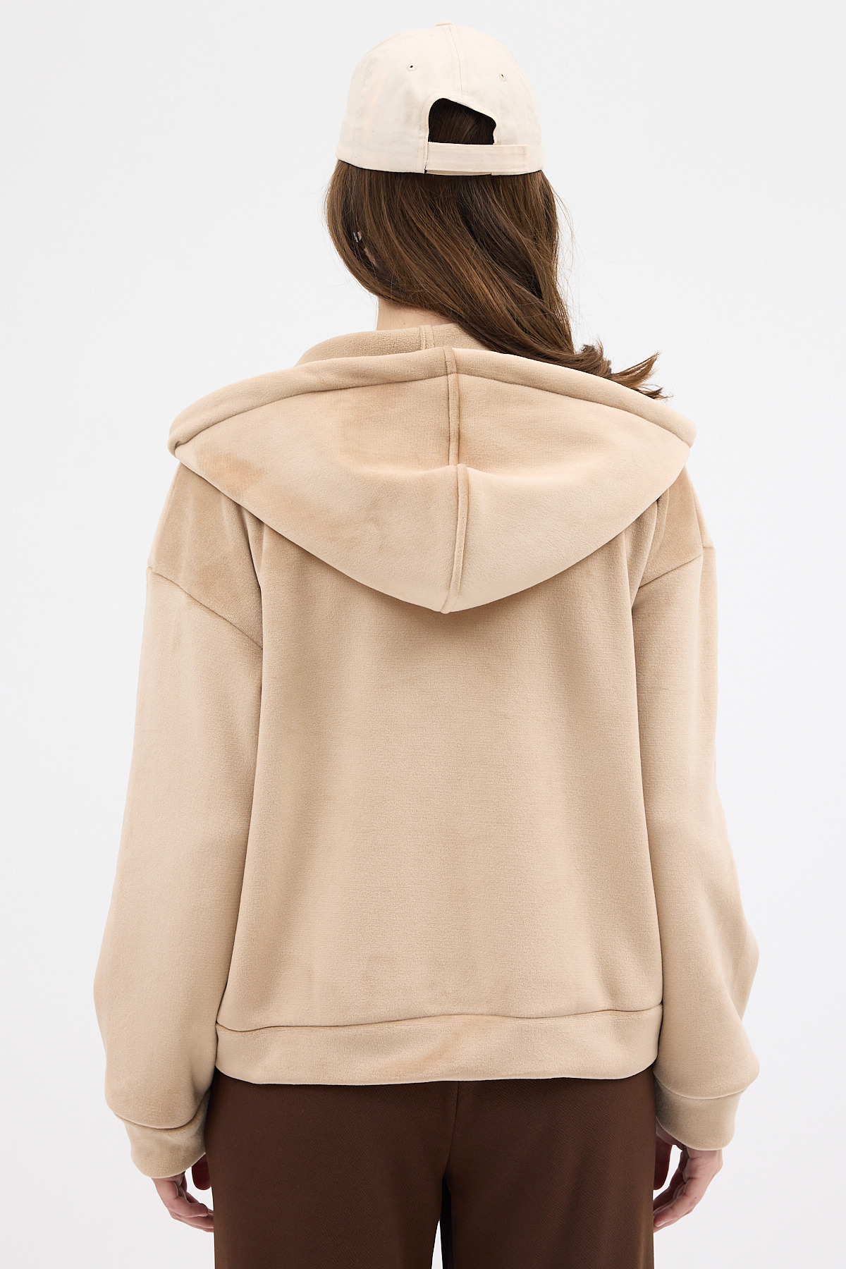 Vizon Kadın Fermuarlı Kapüşonlu Sweatshirt 3059A - 5