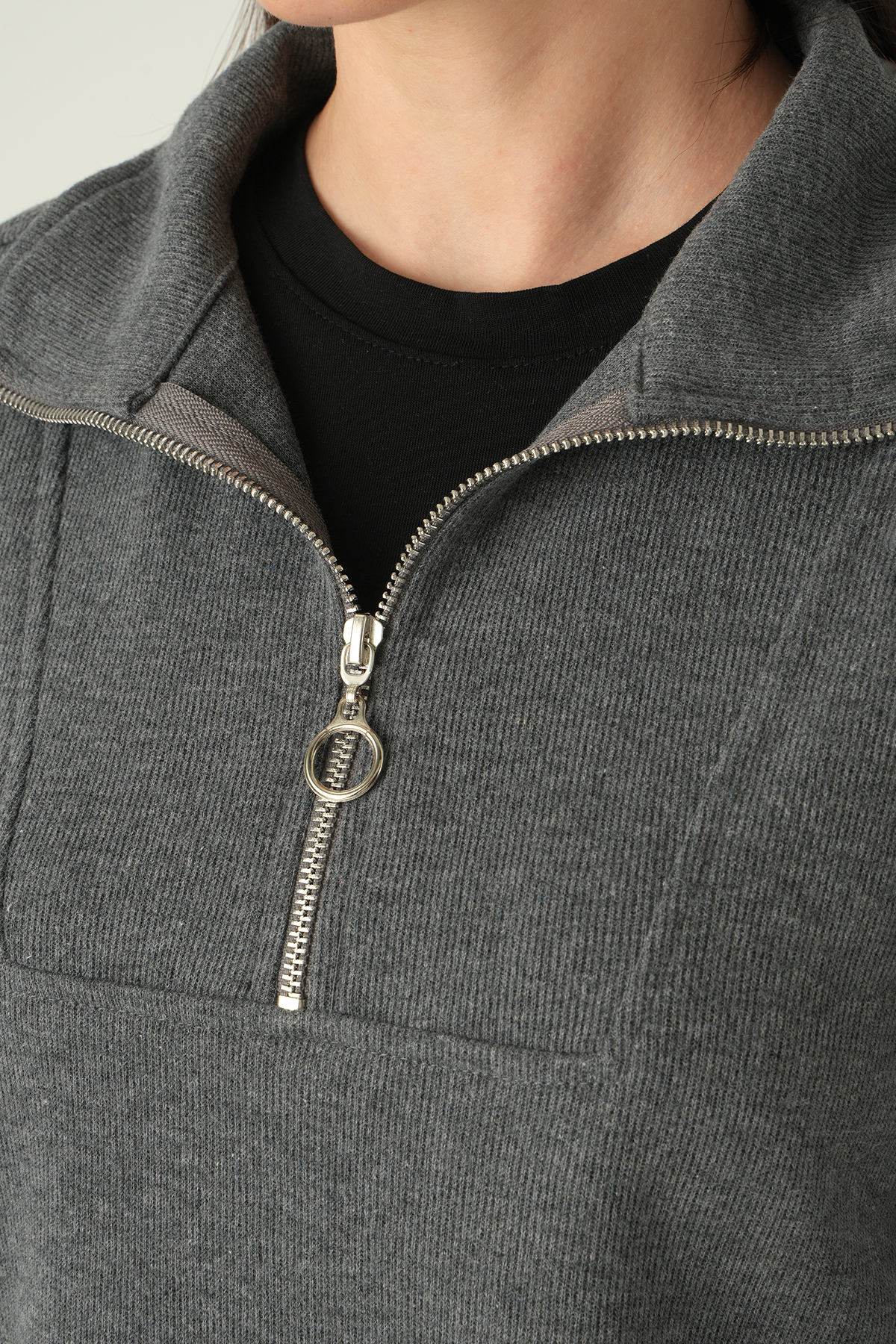 Fermuar Detay Kazak Antrasit 3065A - RAYS