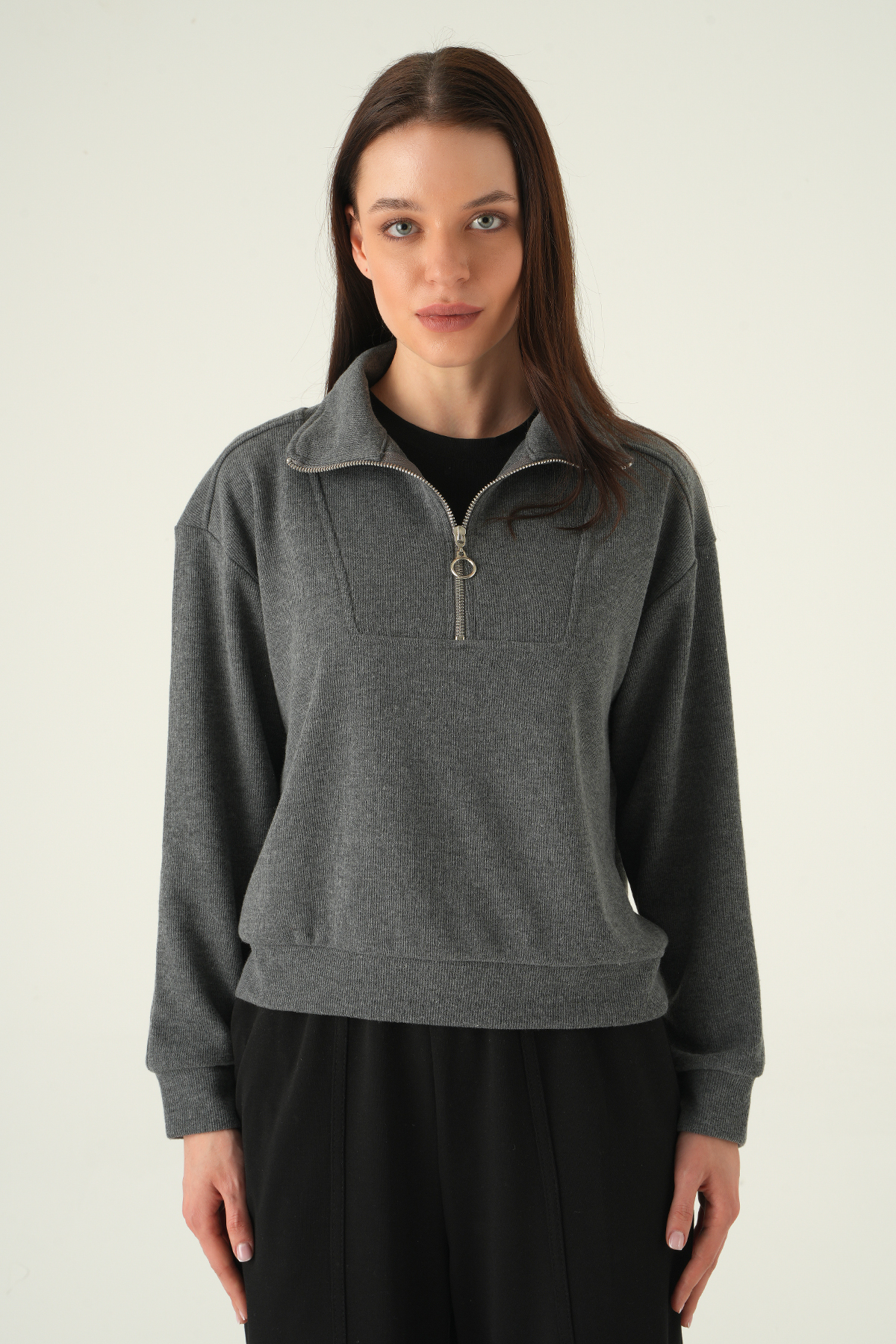 Fermuar Detay Kazak Antrasit 3065A - RAYS