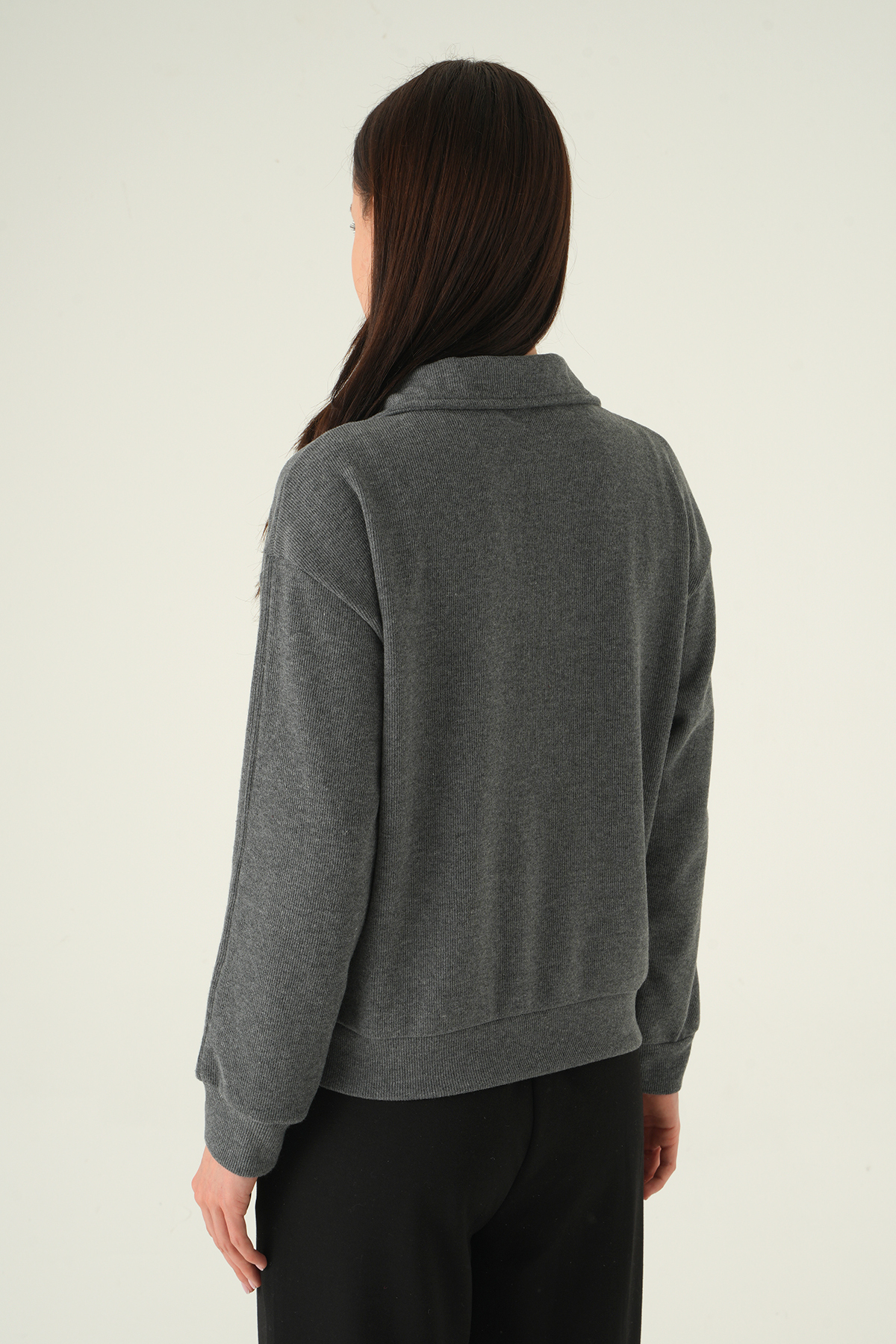 Fermuar Detay Kazak Antrasit 3065A - 5