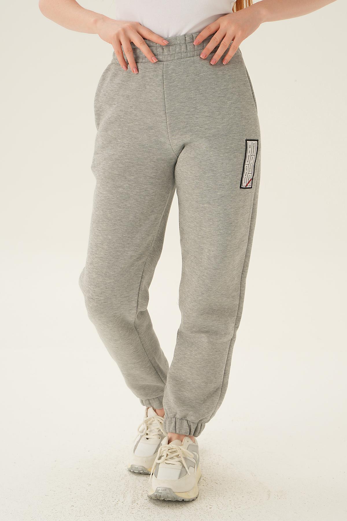 Gri Arma Detay Paça Lastik Eşofman 3067 