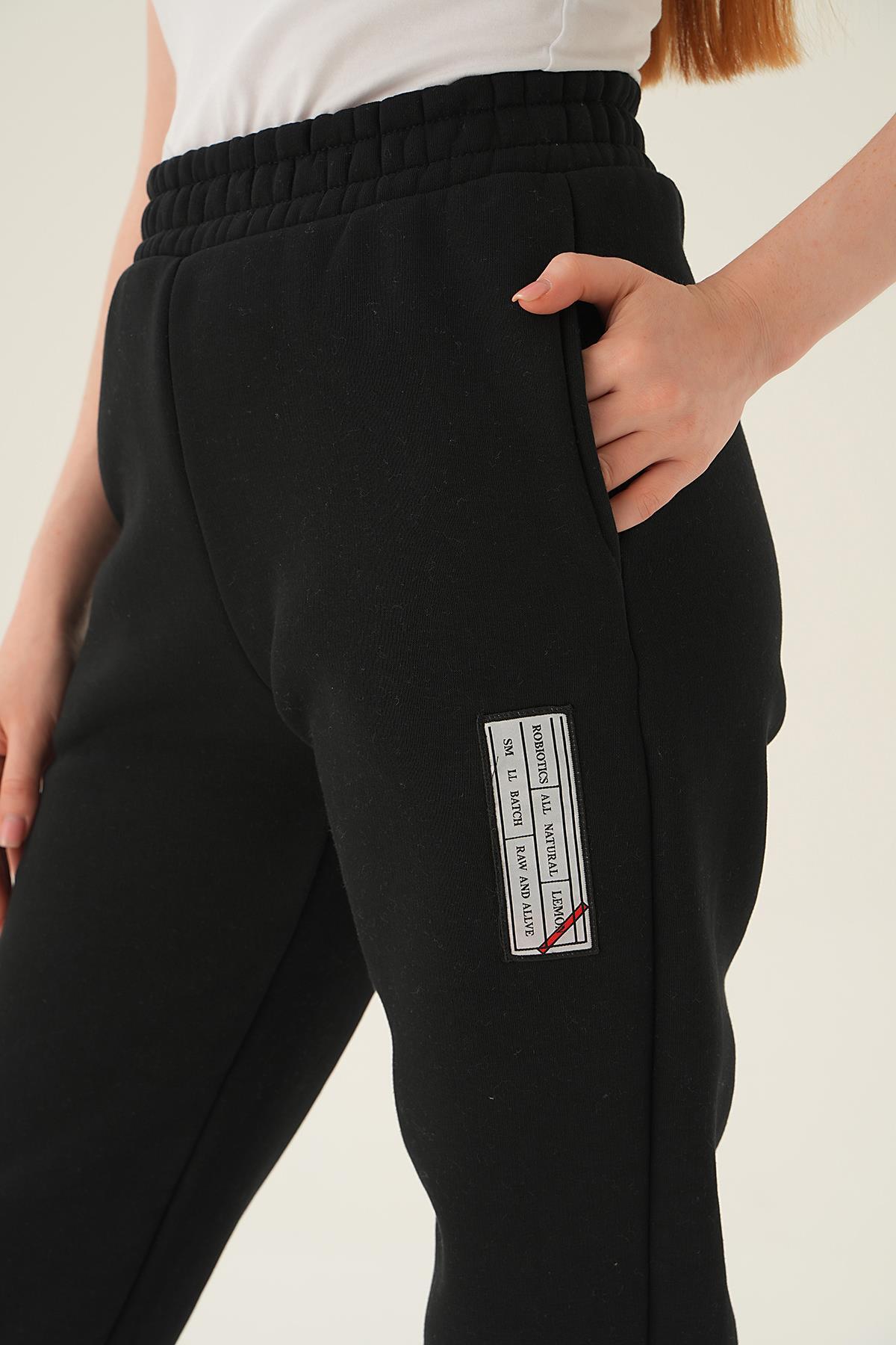 Siyah Arma Detay Paça Lastik Eşofman 3067 - 4