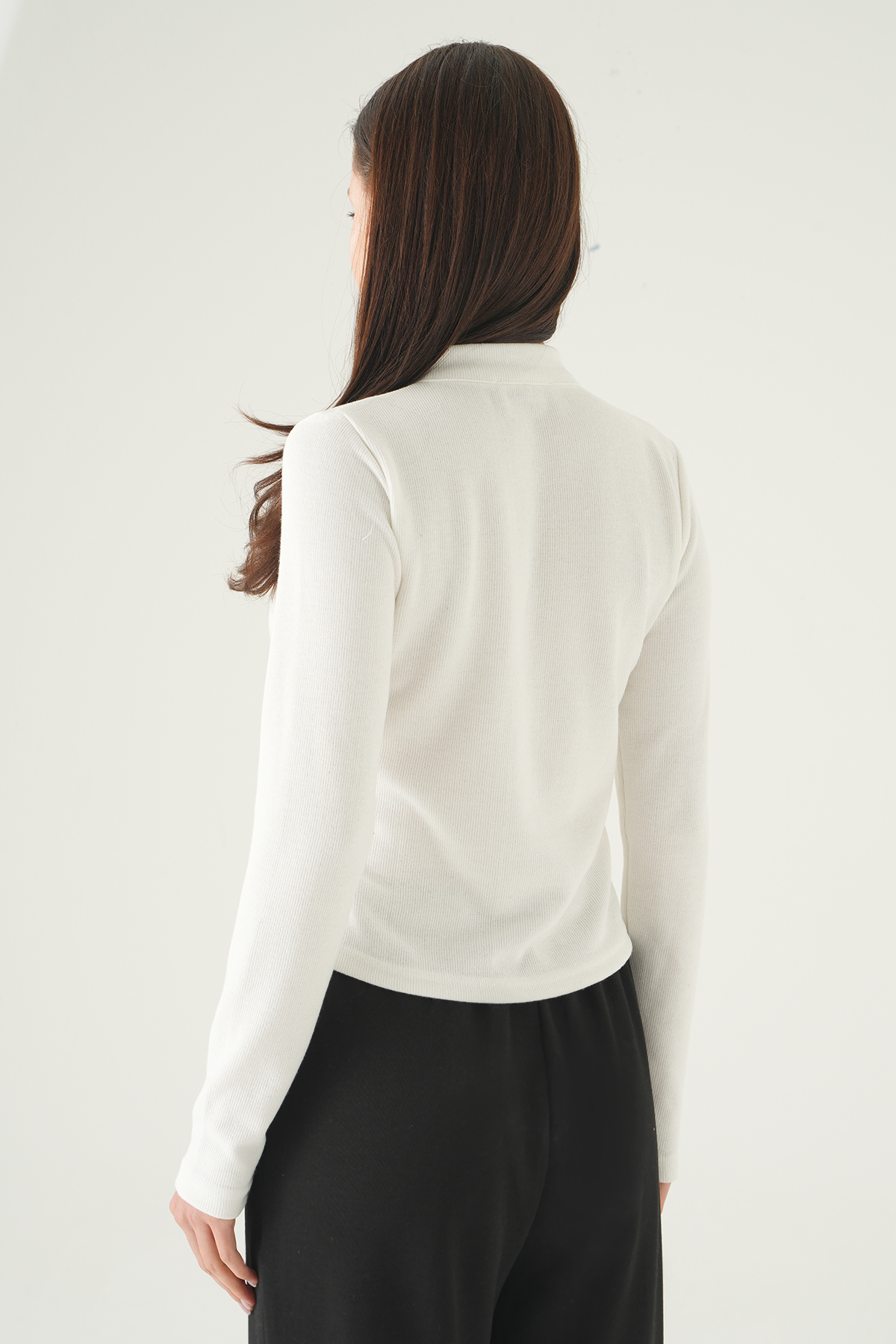 Ekru Fermuarlı Uzun Kol Kazak 3069A - 5