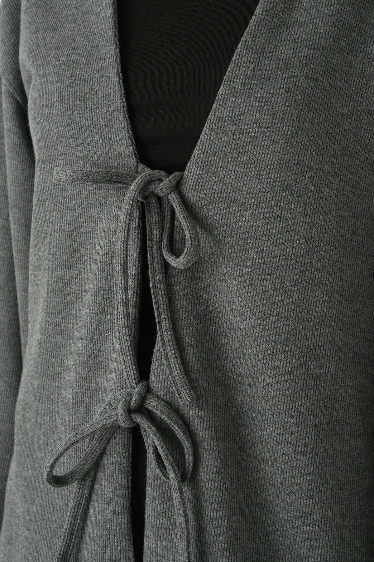 Antrasit Ön Bağlamalı Uzun Kimono 3072A - 4