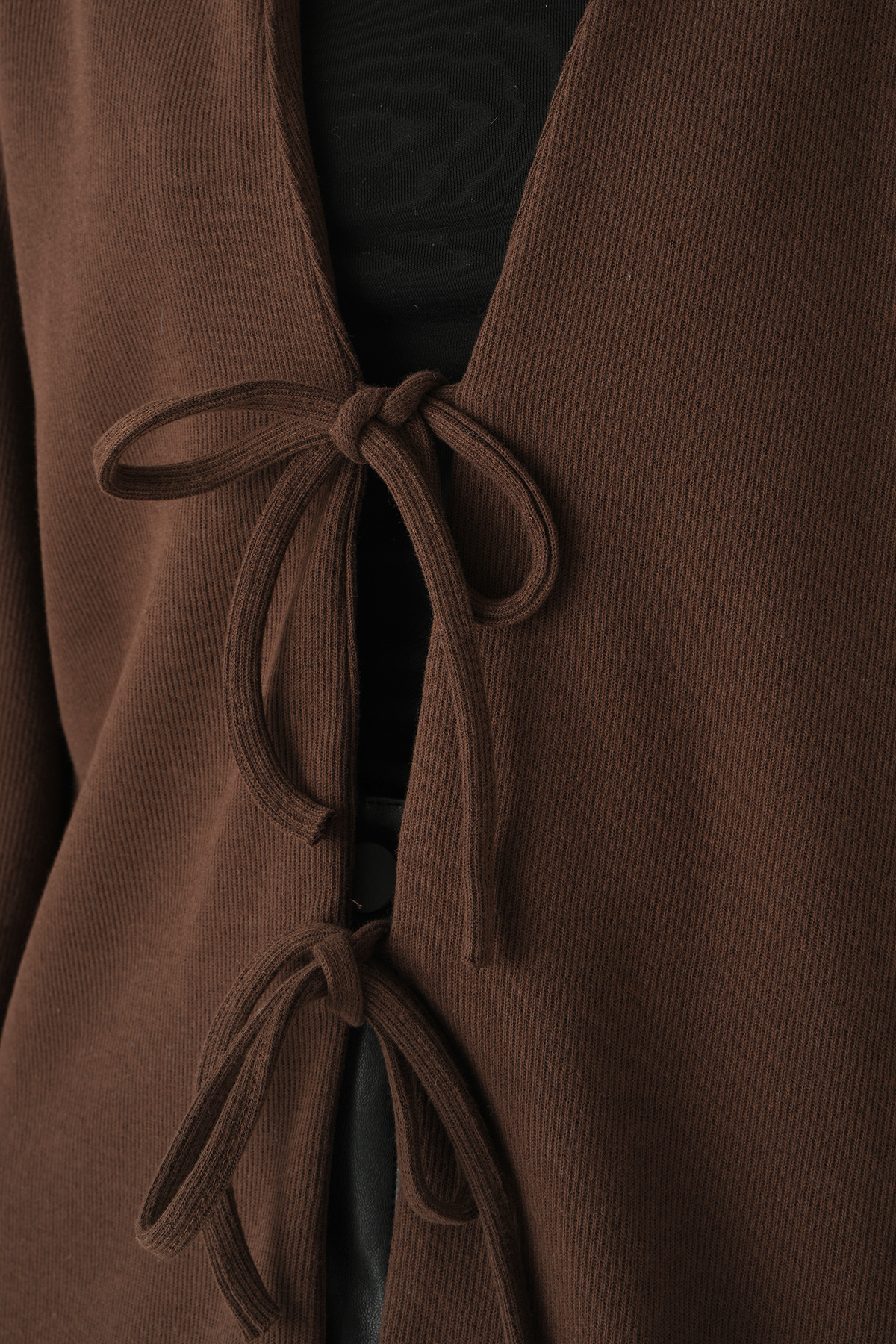 3072A Ön Bağlamalı Uzun Kimono Kahve - RAYS