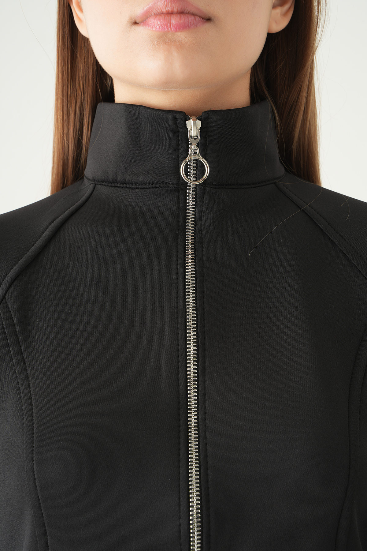 3074A Ön Fermuarlı Kısa Hırka Siyah - 4