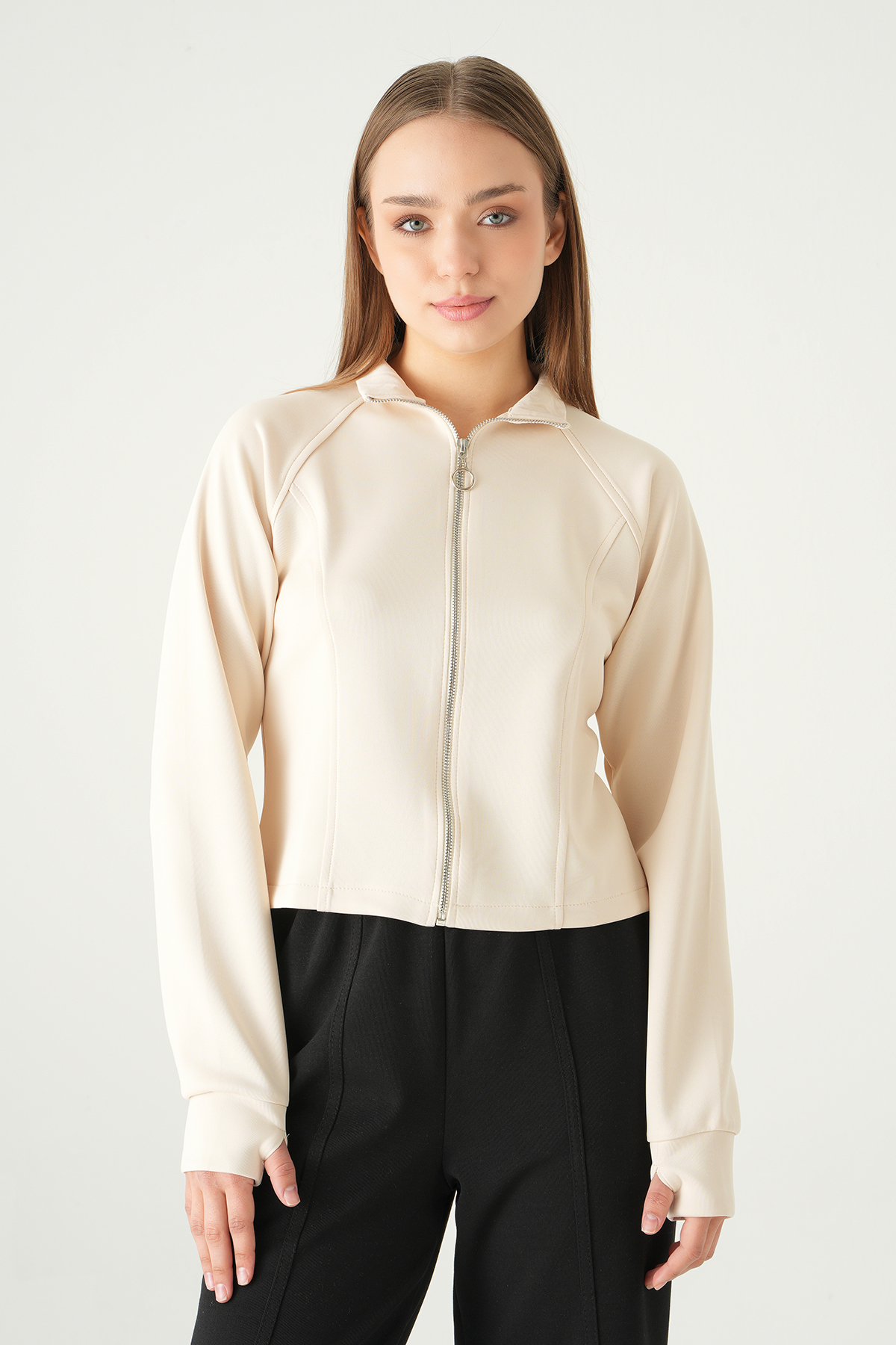 Taş Ön Fermuarlı Kısa Hırka 3074A 