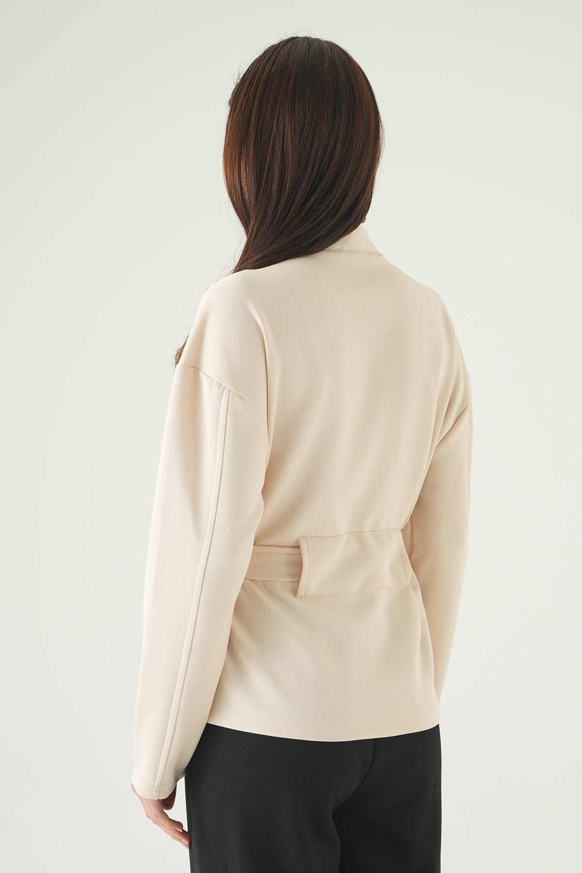 Taş Bel Bağlamalı Fermuarlı Hırka 3075A - 5