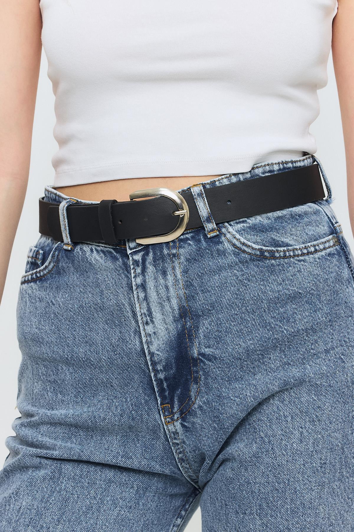 Siyah Gümüş Tokalı Kemer 308 