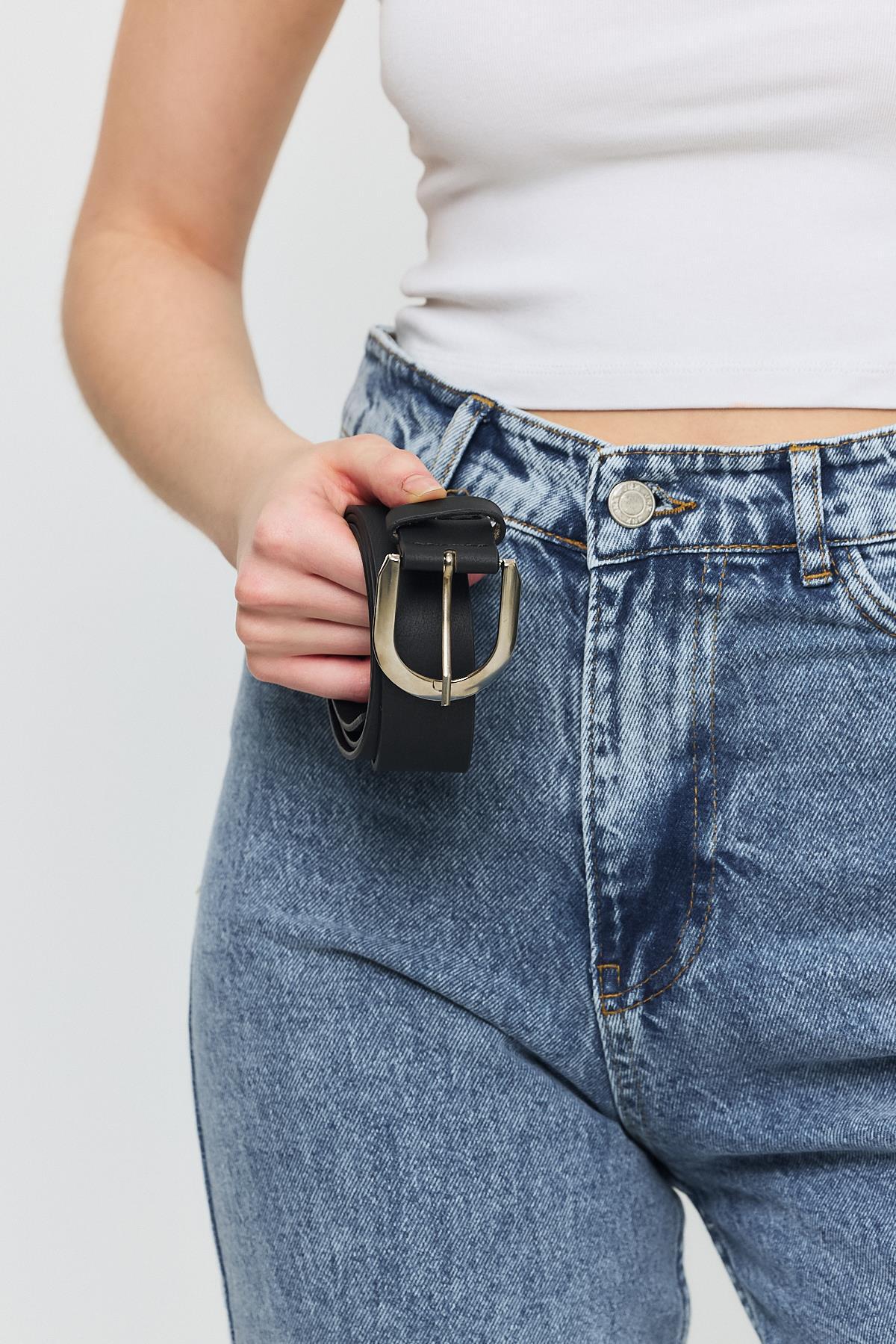 Siyah Gümüş Tokalı Kemer 308 - 2