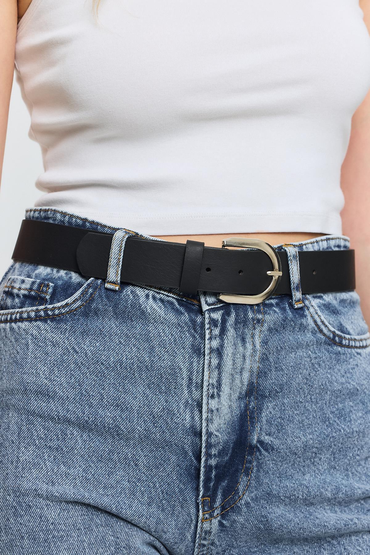 Siyah Gümüş Tokalı Kemer 308 - 4