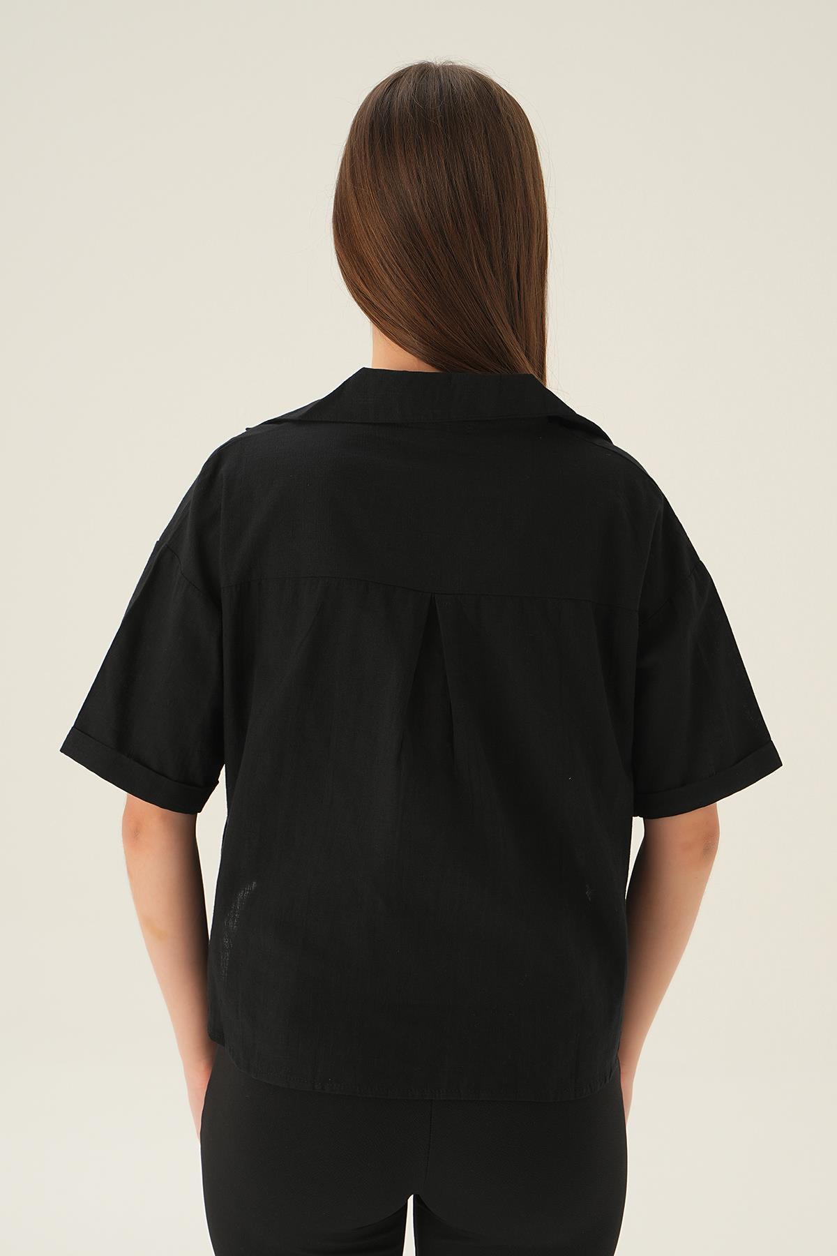 3080 Kısa gömlek Siyah - 4