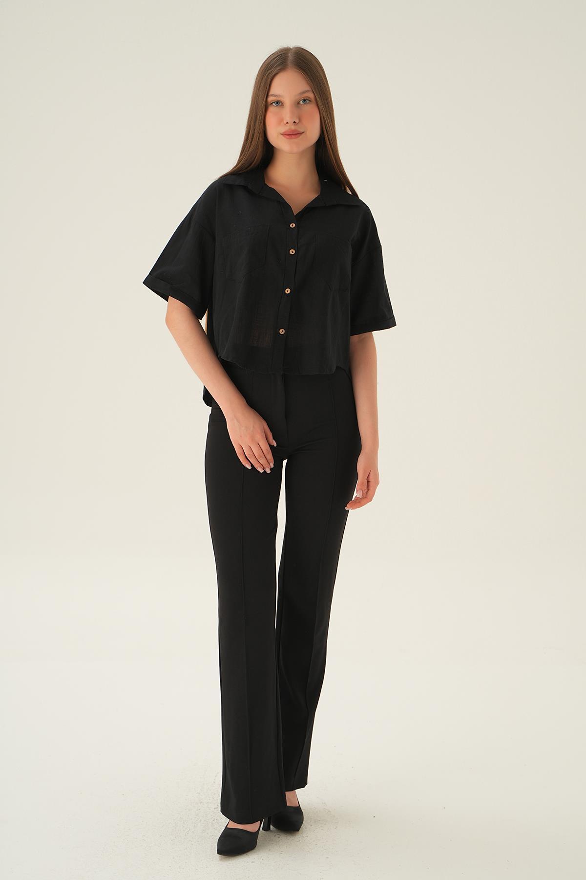 3080 Kısa gömlek Siyah - 6