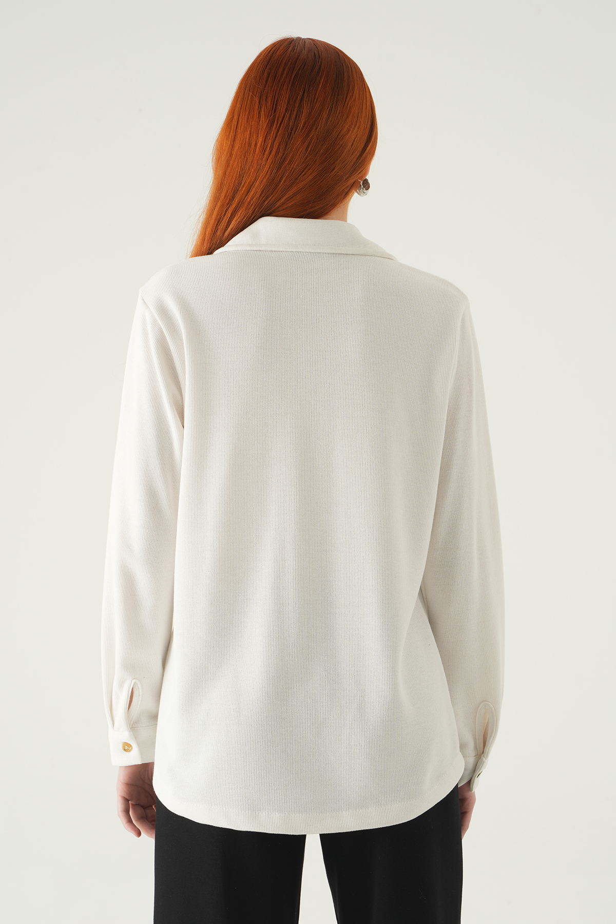 Ekru Ön Düğmeli Gömlek 3081A - 5