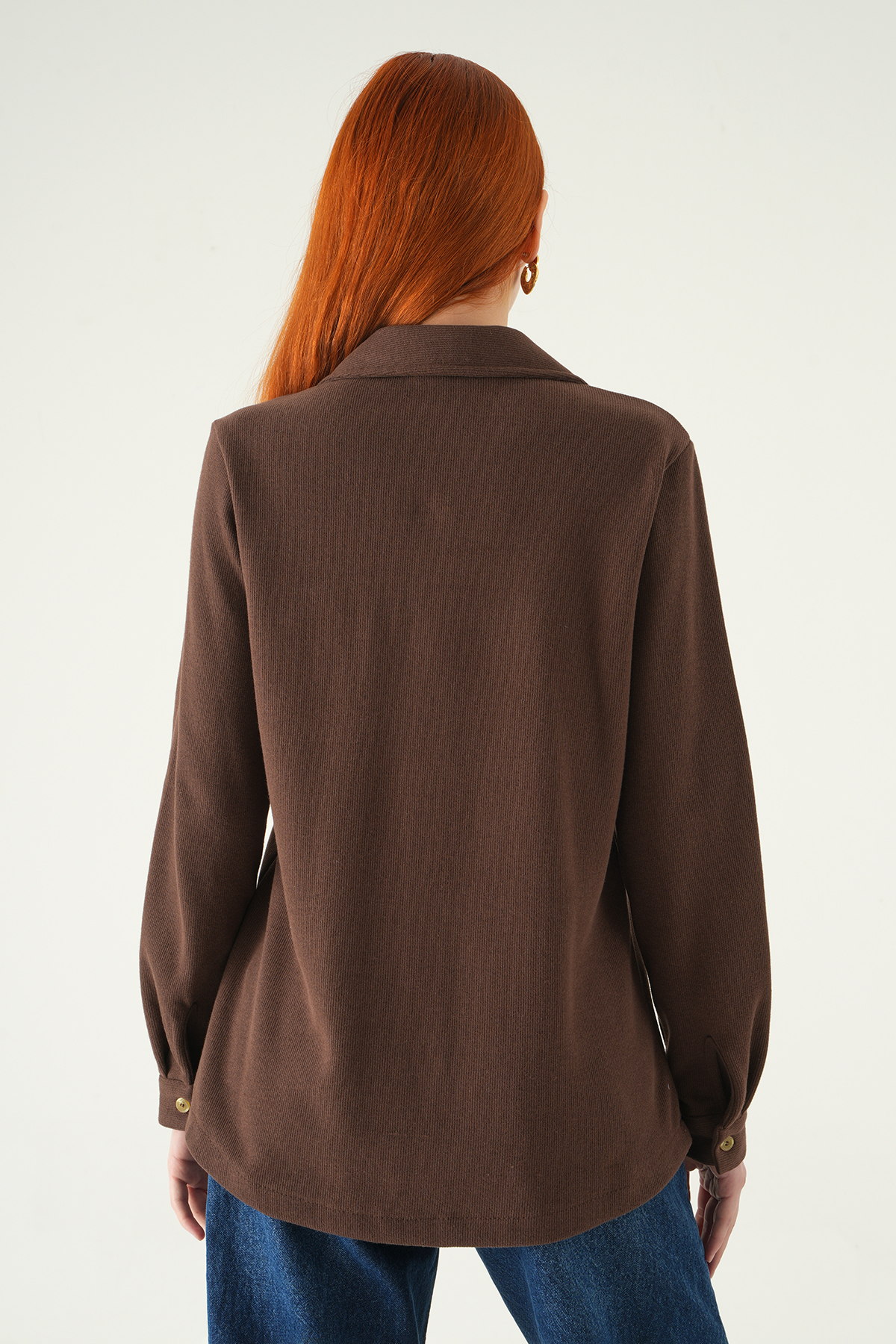 Kahve Ön Düğmeli Gömlek 3081A - 5