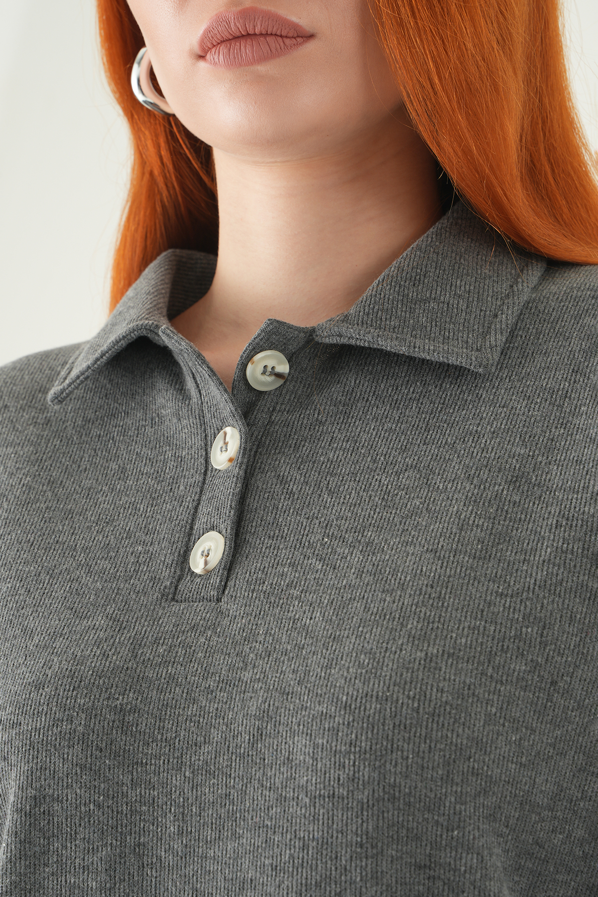 3082A Gömlek Yaka Kazak Antrasit - RAYS