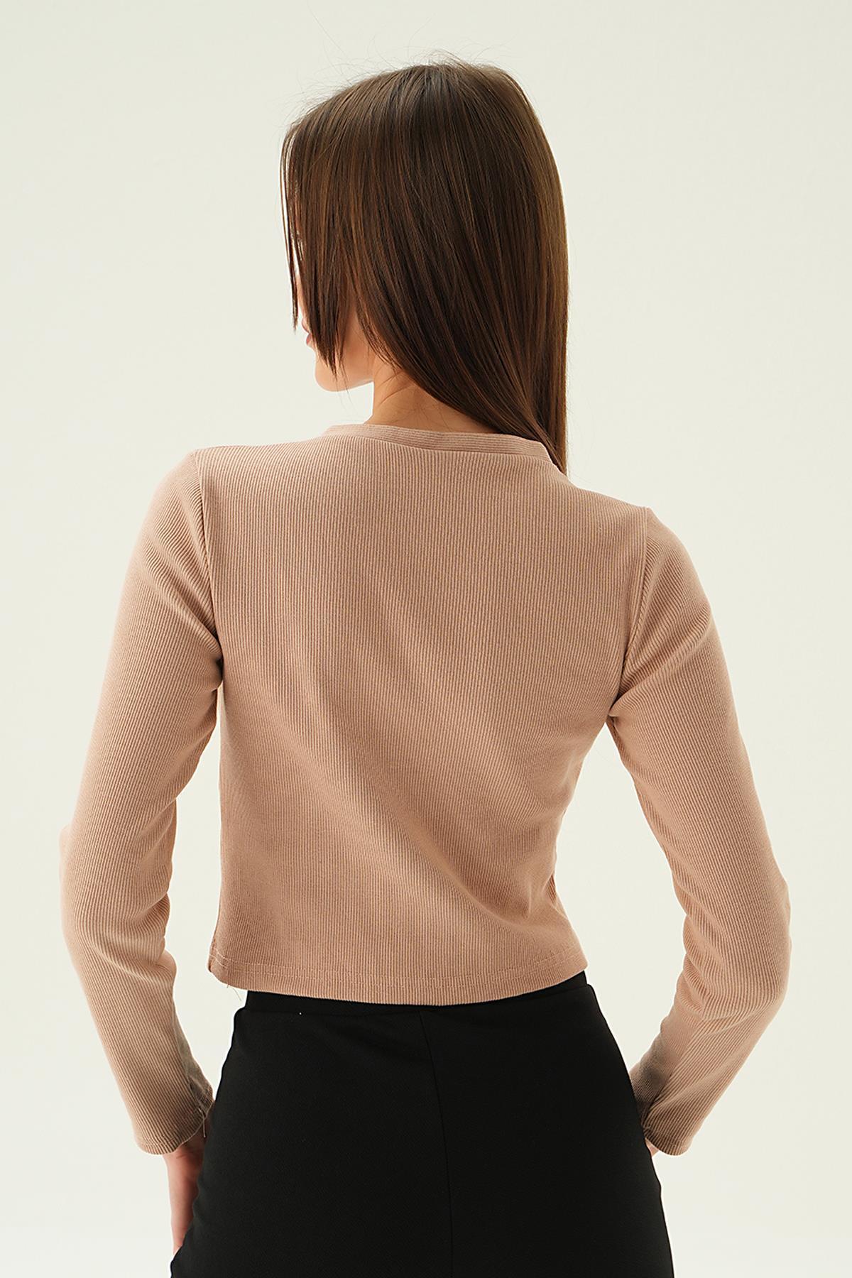 Vizon Düğme Detay Bluz 3093 - 4