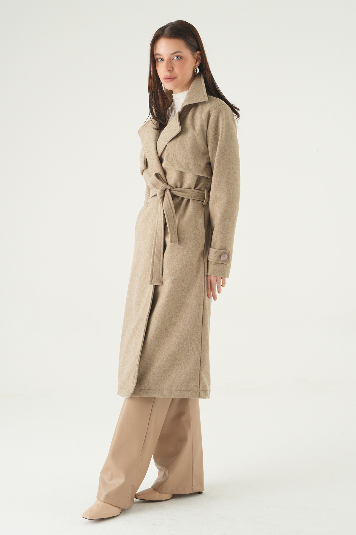 3095A Parça Detay Cepli Kaban Bej 