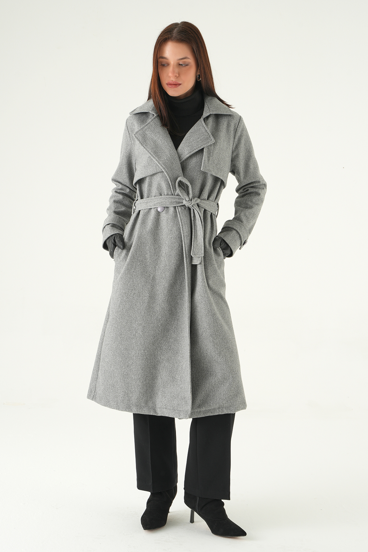 Gri Parça Detay Cepli Kaban 3095A - 6