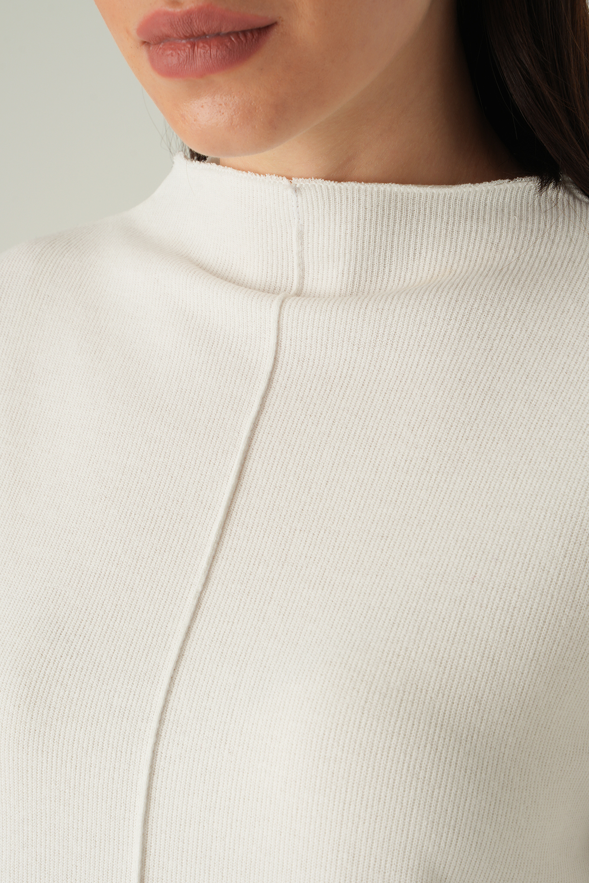 3096A Bisiklet Yaka Tunik Ekru - RAYS