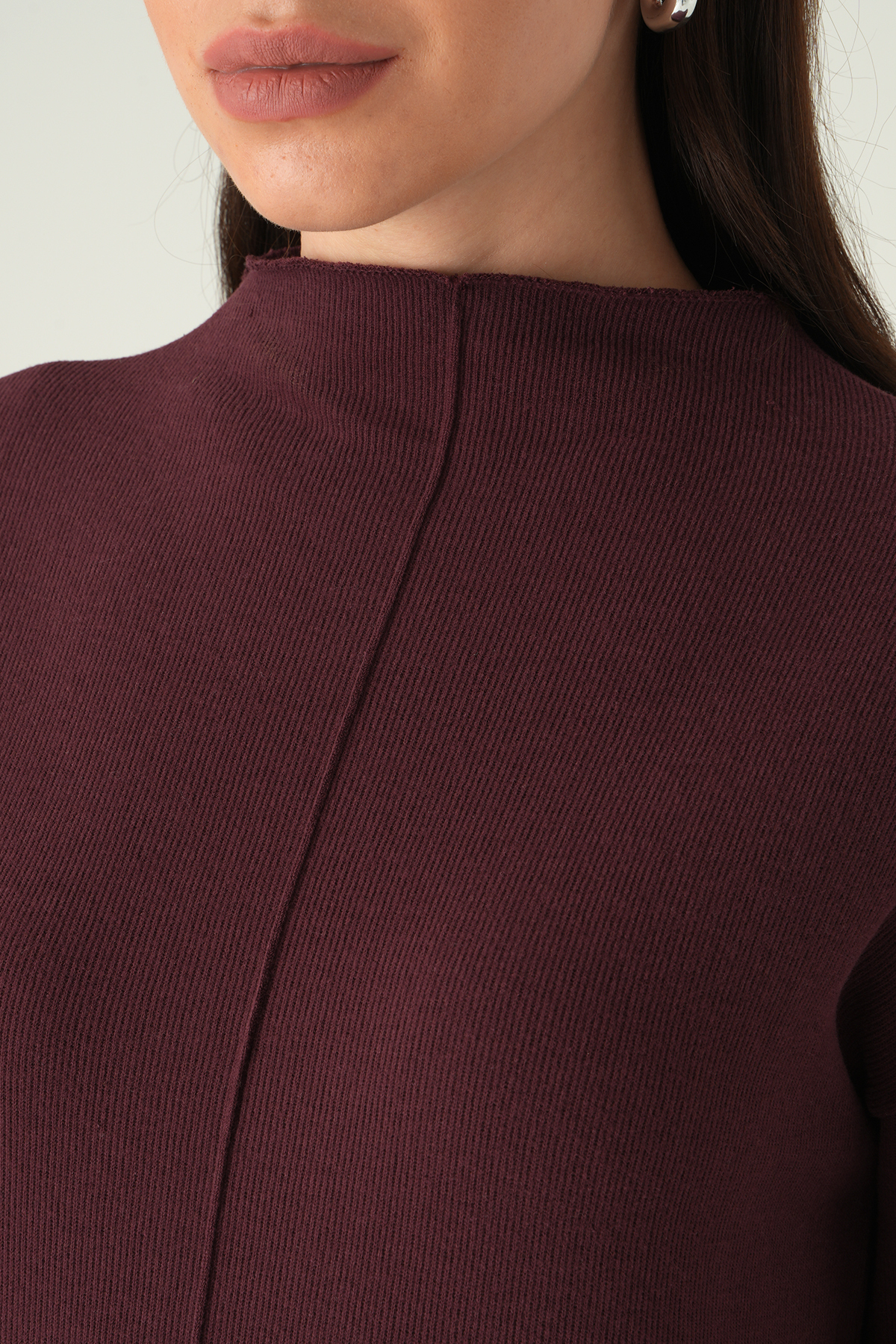 3096A Bisiklet Yaka Tunik Mürdüm - RAYS