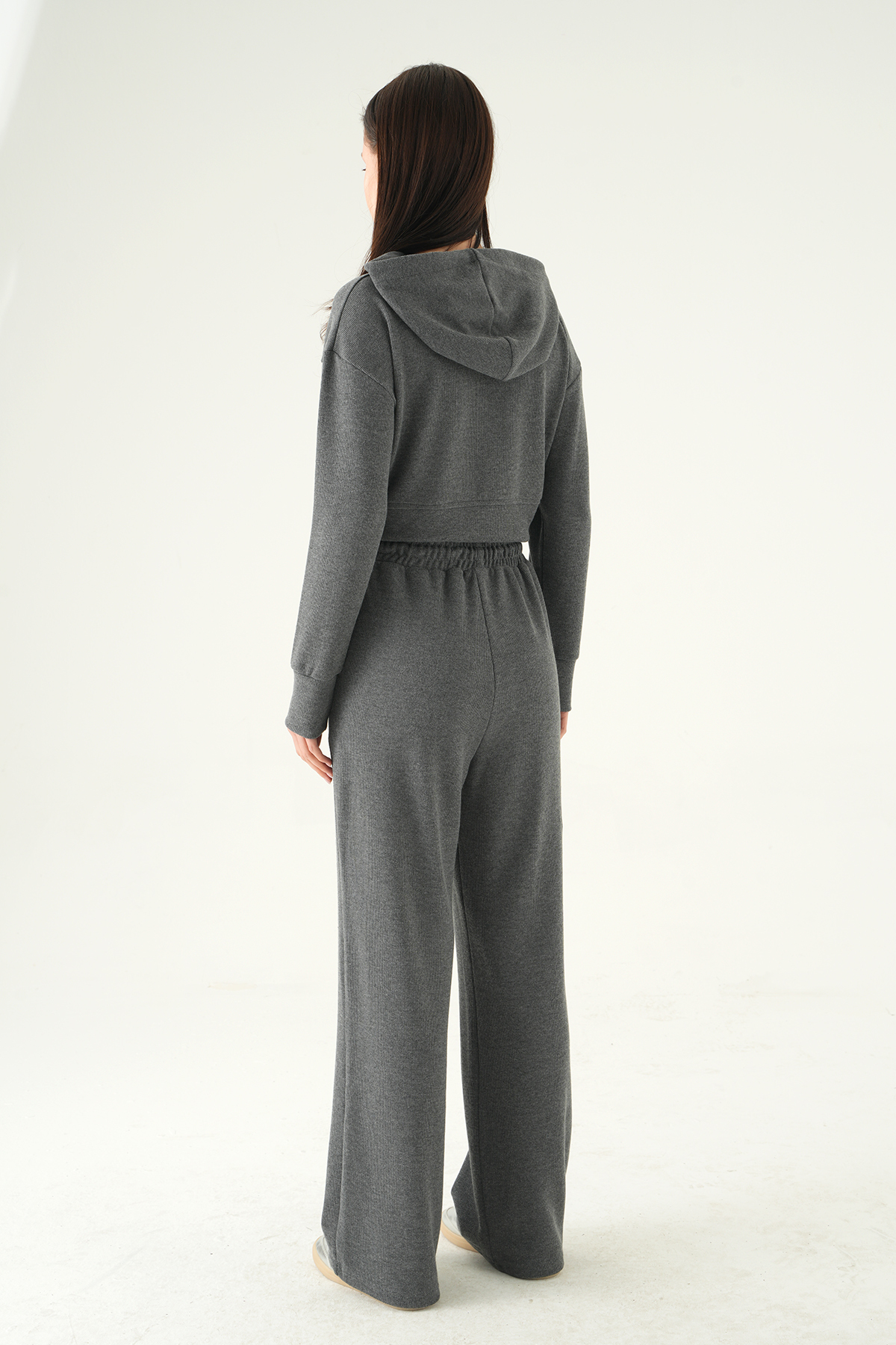 Antrasit Kapüşonlu Hırka Pantolon Takım 3097A - 5