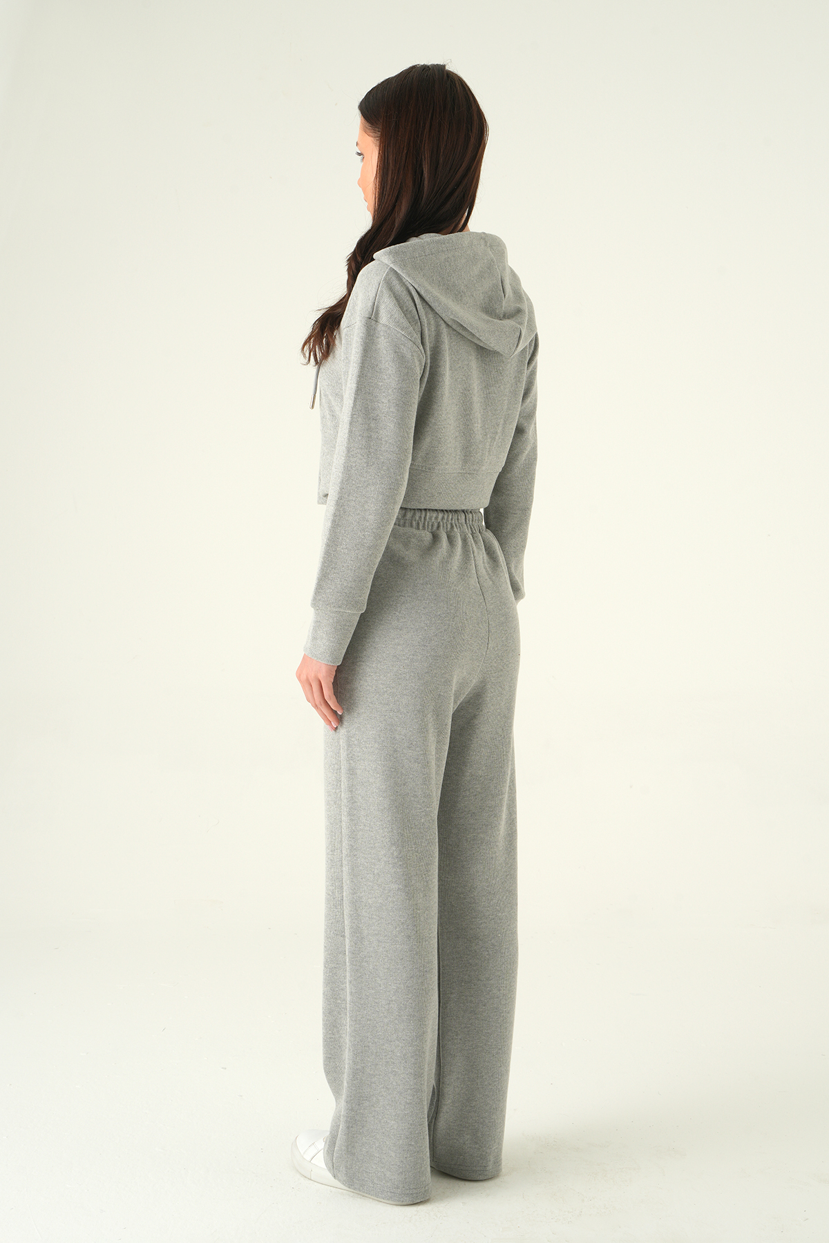 Gri Kapüşonlu Hırka Pantolon Takım 3097A - 5