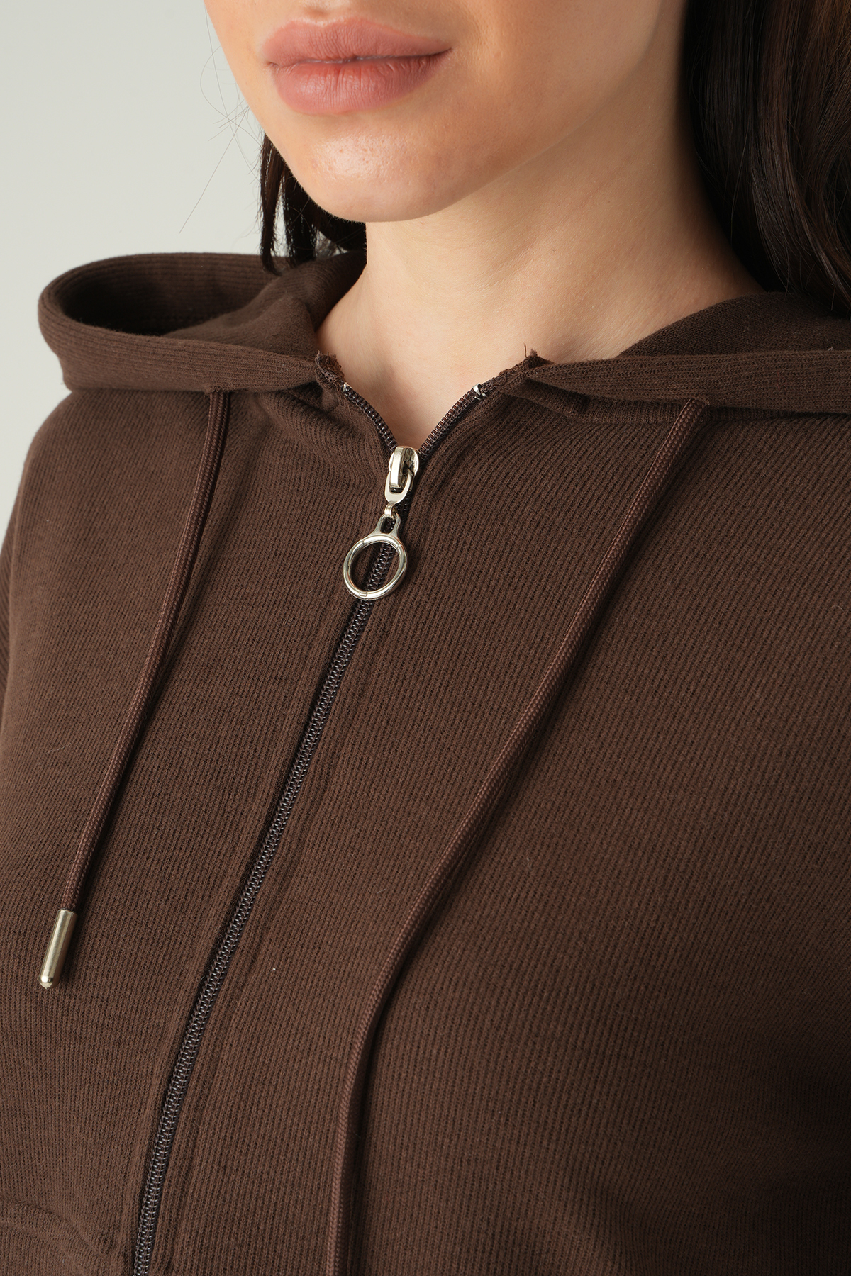 Kahve Kapüşonlu Hırka Pantolon Takım 3097A - RAYS