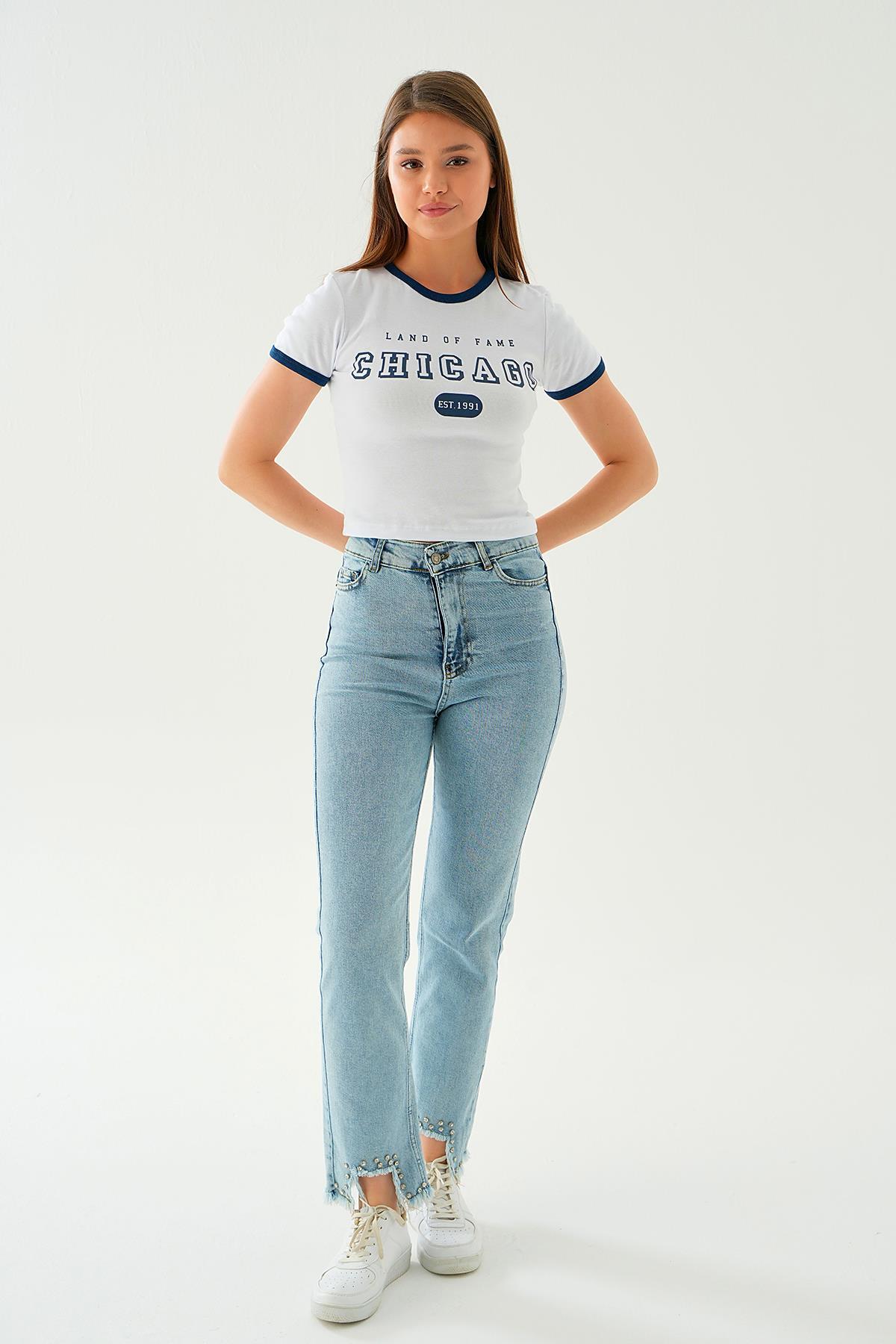 Beyaz Chıcago Tişört 3100 - 2