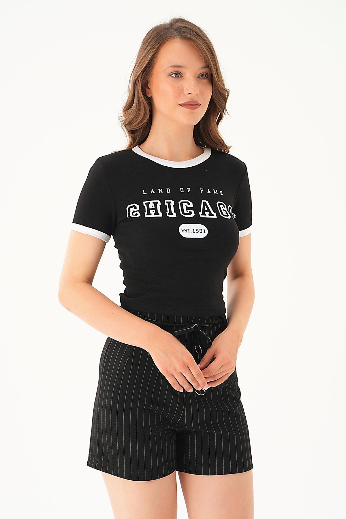 Siyah Chıcago Tişört 3100 