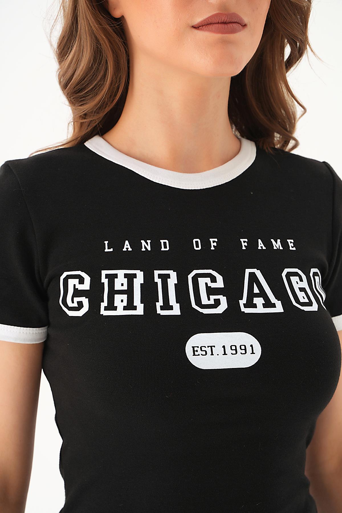 Siyah Chıcago Tişört 3100 - 6