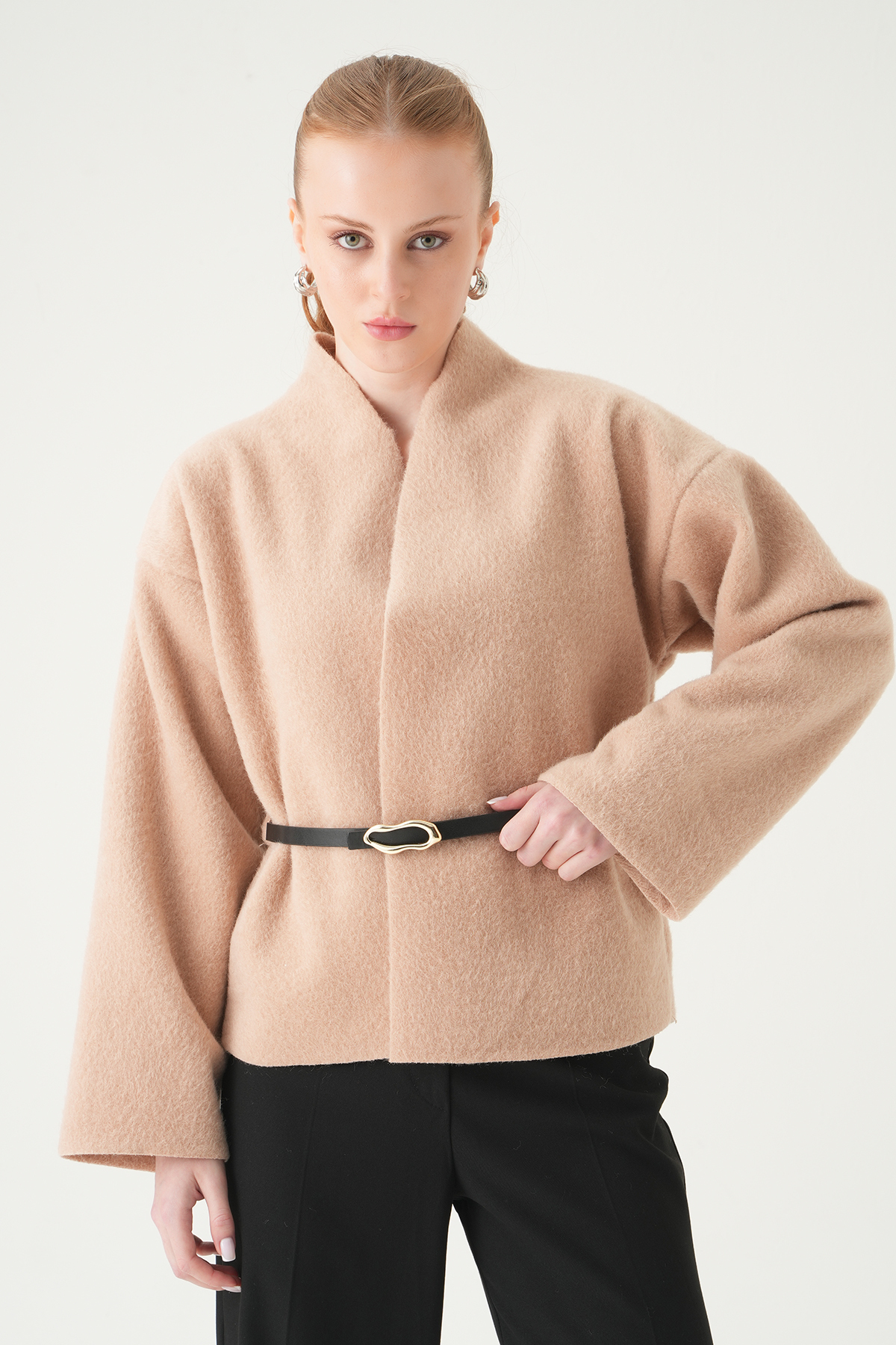 Bej Kemerli Ceket 3100A - RAYS