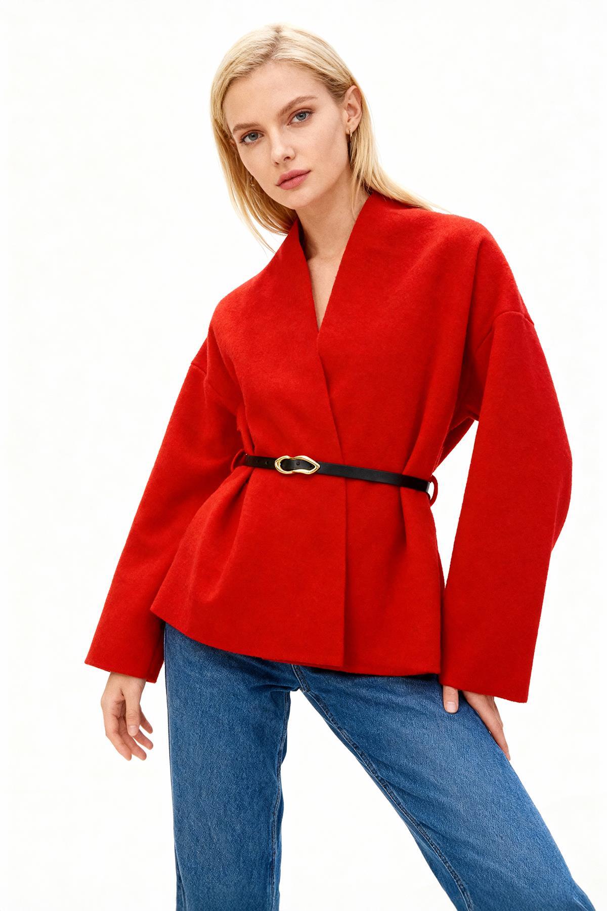 3100A Kemerli Ceket Kırmızı - RAYS