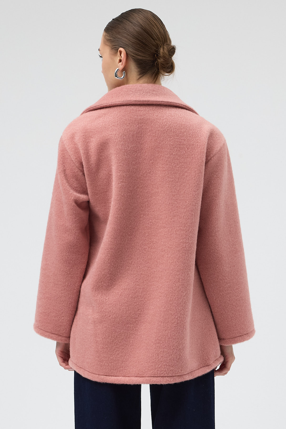 Gül Kruvaze Görünümlü Önü Bağlamalı Kadın Ceket 3101A - 5