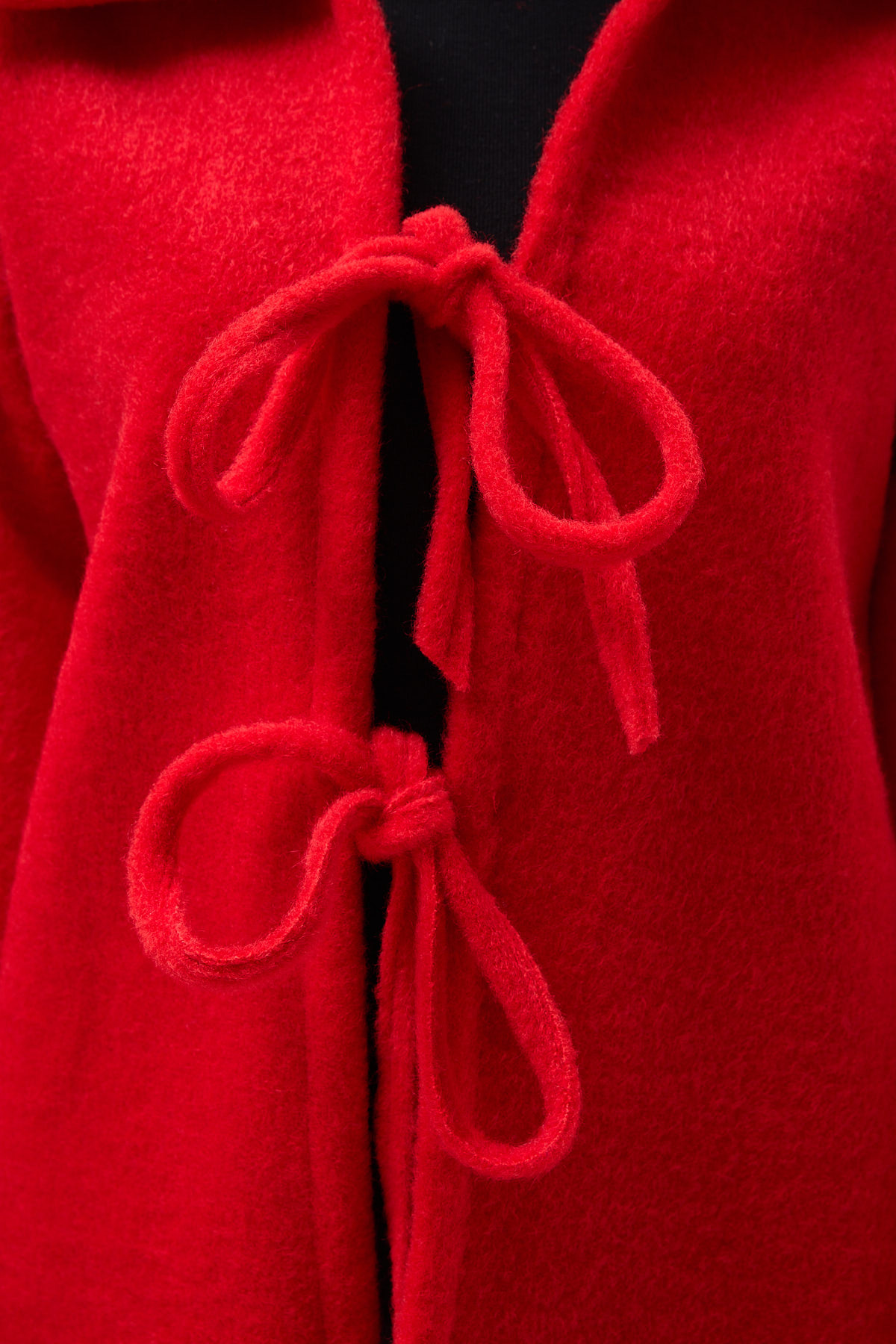 Kırmızı Kruvaze Görünümlü Önü Bağlamalı Kadın Ceket 3101A - 4