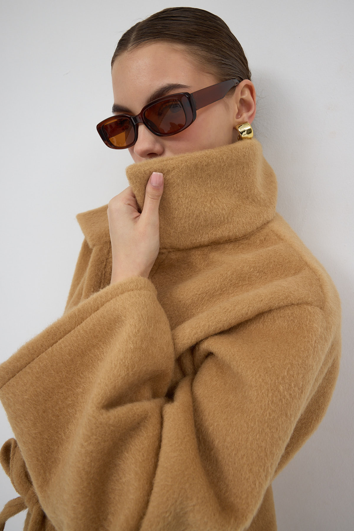 3101A Ön Bağlamalı Uzun Kol Ceket Vizon - RAYS (1)