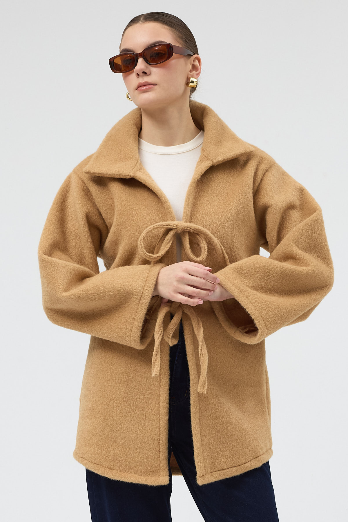 Vizon Kruvaze Görünümlü Önü Bağlamalı Kadın Ceket 3101A - 6