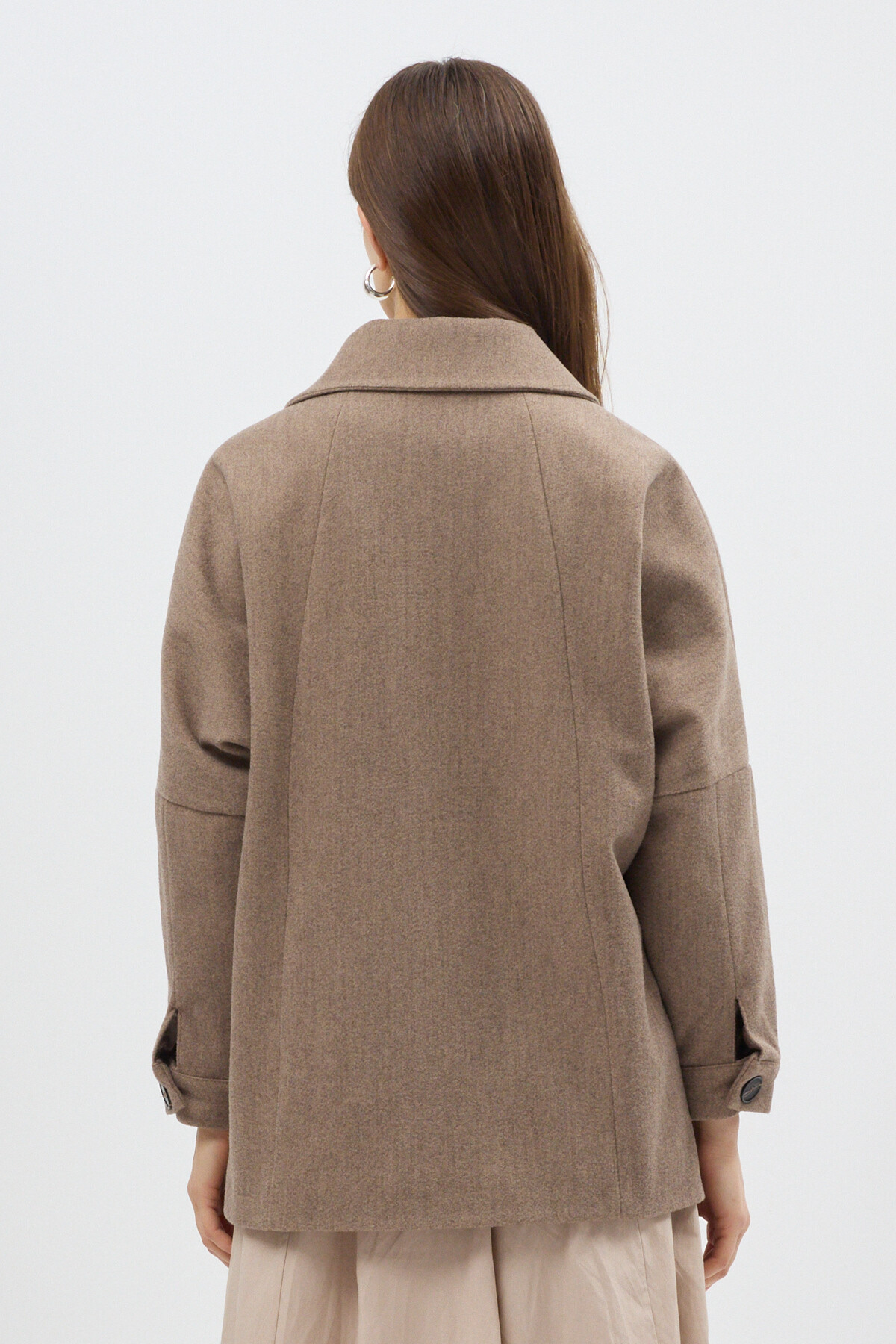 Camel Büyük Cepli Geniş Yakalı Kadın Kaban 3102A - 5