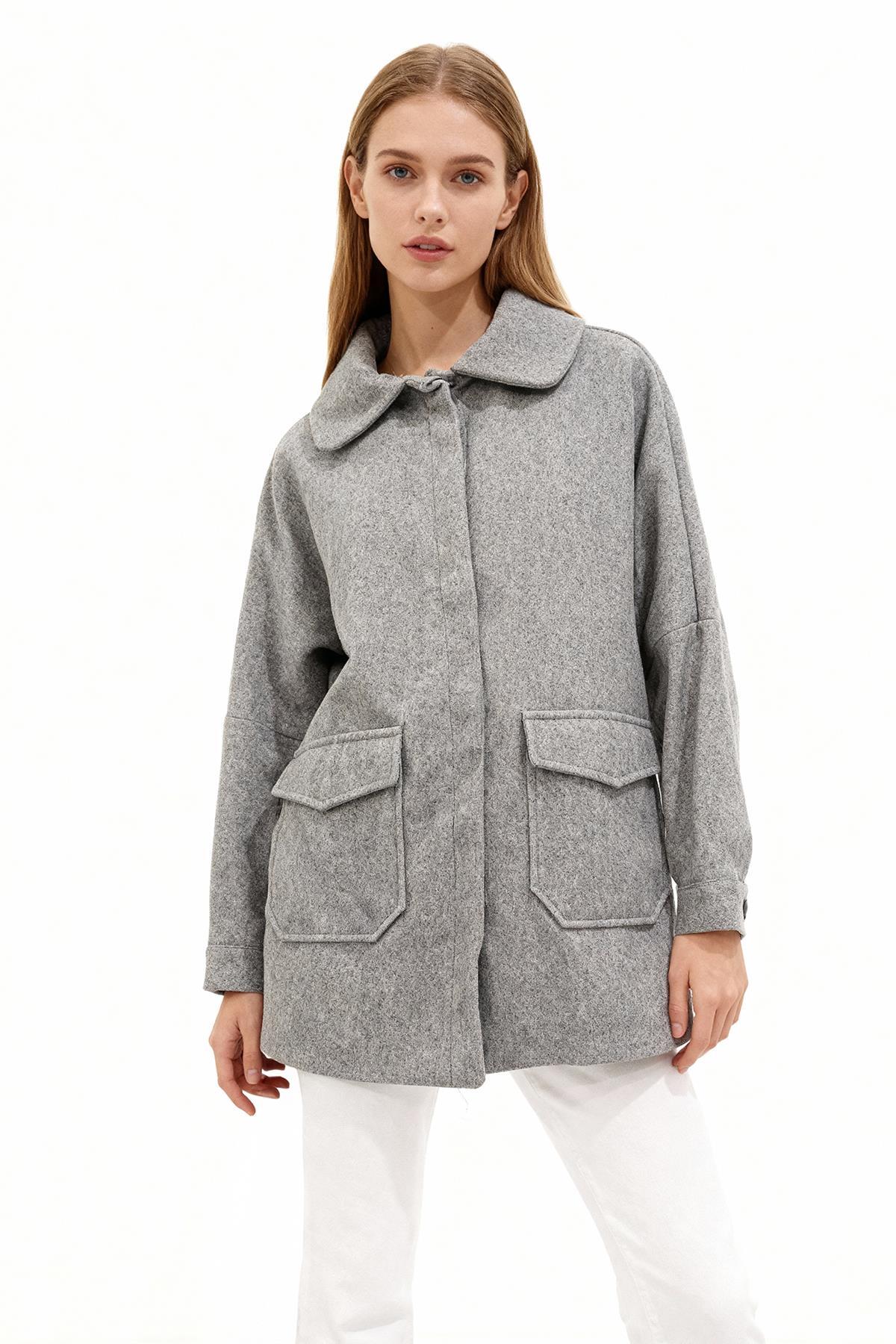 3102A Büyük Cepli Kaban Gri - RAYS