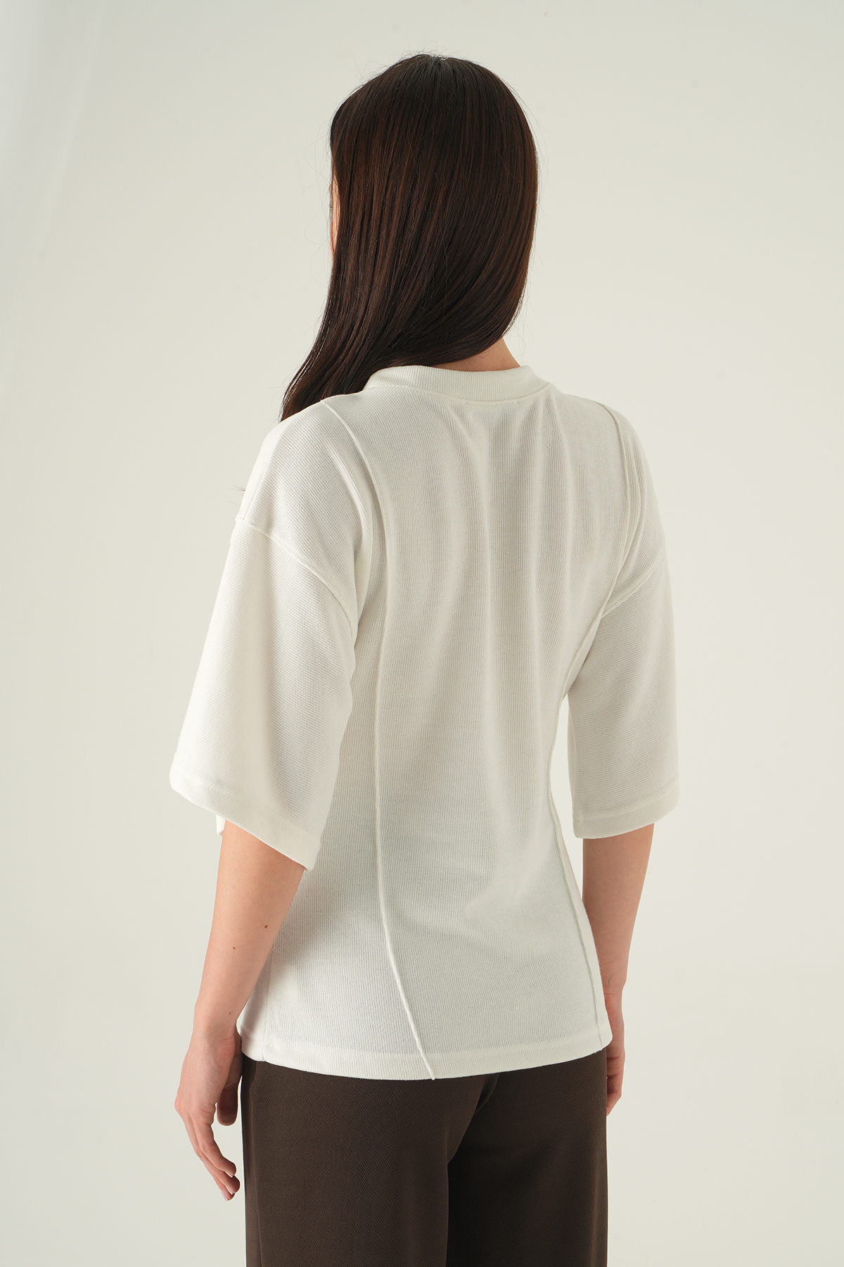 Ekru Ön Çima Detay Bluz 3104A - 5