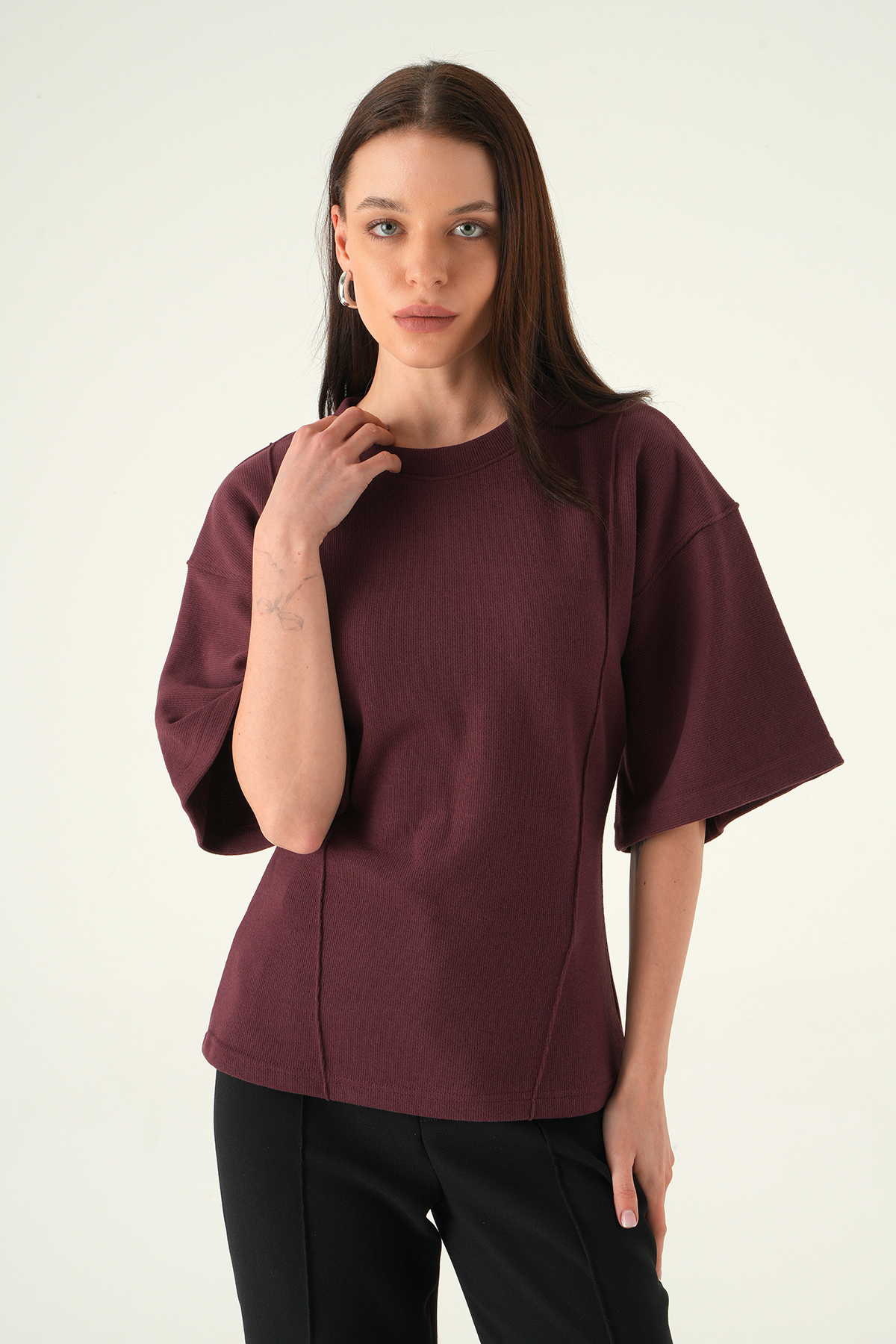 Mürdüm Ön Çima Detay Bluz 3104A - 6