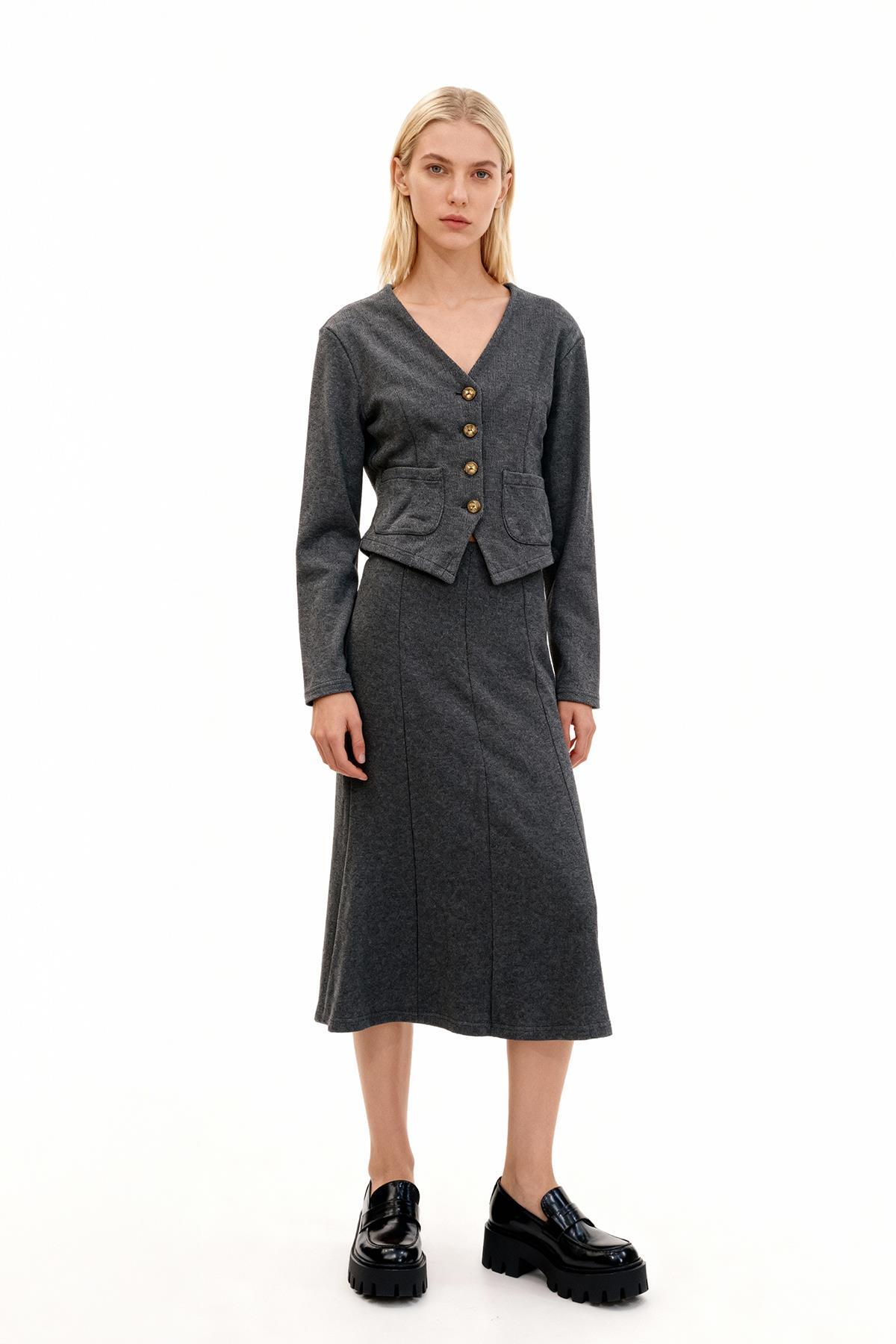 3109A Etek Hırka Takım Antrasit - RAYS